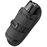 Tactical Flashlight Holster&comma; Rotatable Duty Belt Flashlight Holder&comma; 1000D Nylon Flash Light Pouch Carrying Case with 360 Degree Carabiner Reel Clip for Police