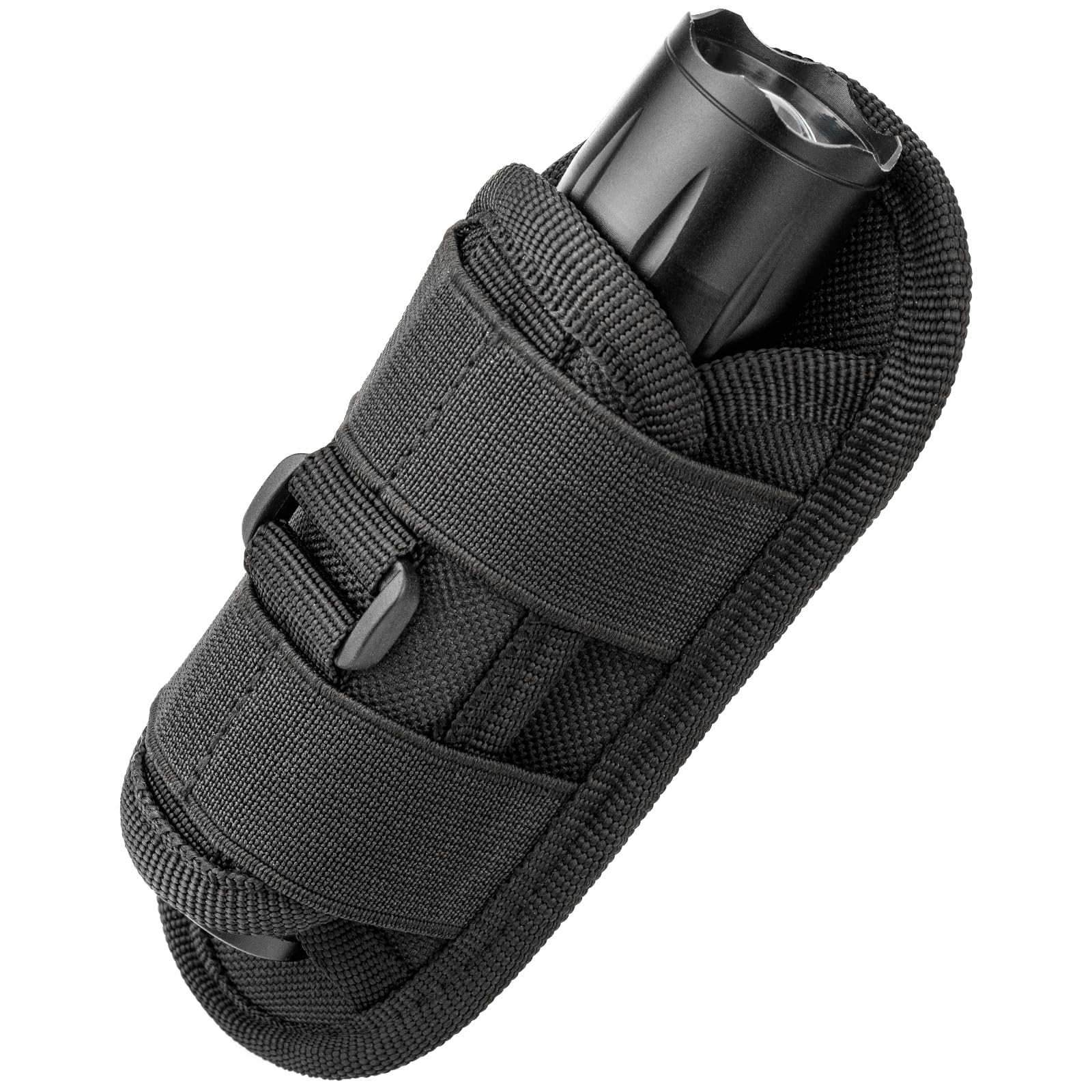 Tactical Flashlight Holster Rotating Belt Flashlight Holder Flashlight Holder Carrying Bag with 360 Degree Carabiner Roll Clip for Police-image-40