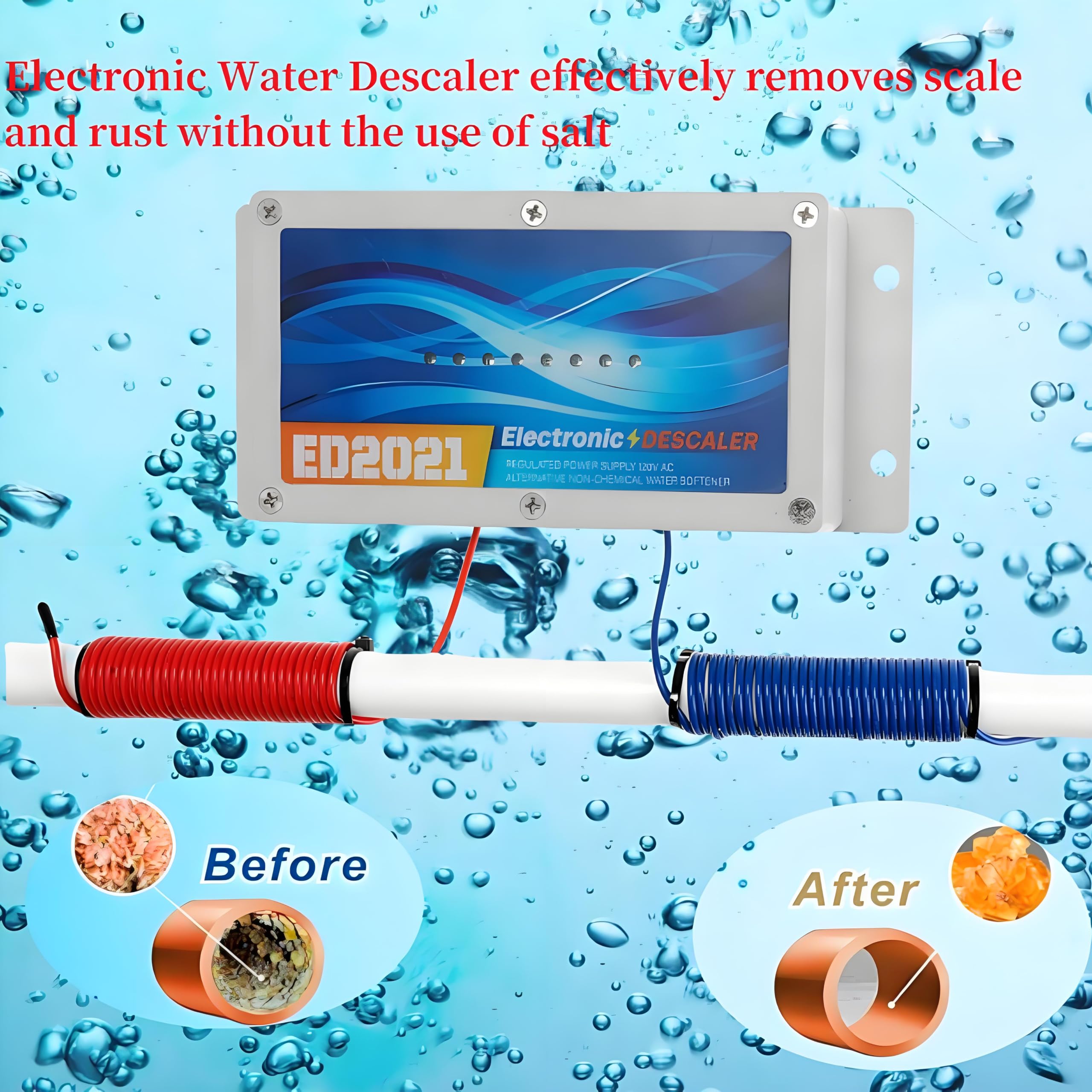 Adoucisseur d'eau électronique pour toute la maison - Système alternatif sans adoucisseur d'eau salée
