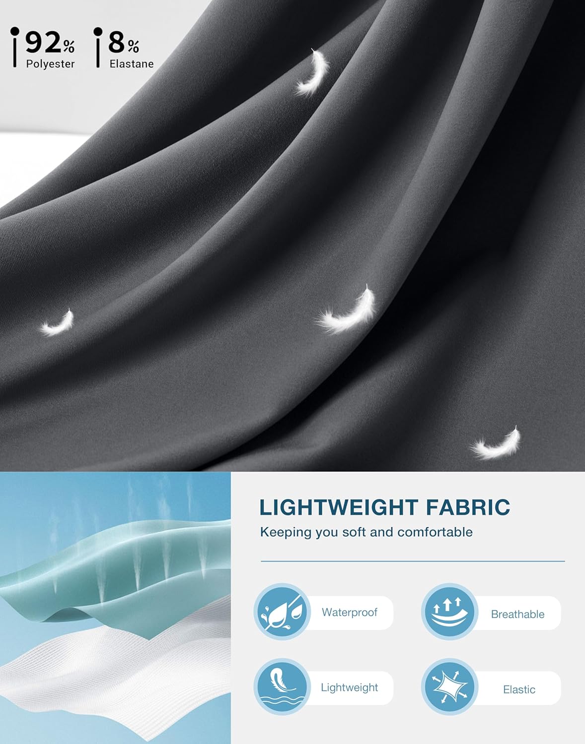 Pudolla Men's Lightweight Hiking Pants Quick-Dry Outdoor Sweatpants with Zipper Pockets for Casual Travel Athletic Workout - Image 4