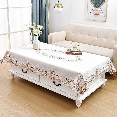 Mantel de tela de damasco para mesa de té y café, mantel rectangular pequeño de 42 x 60 pulgadas