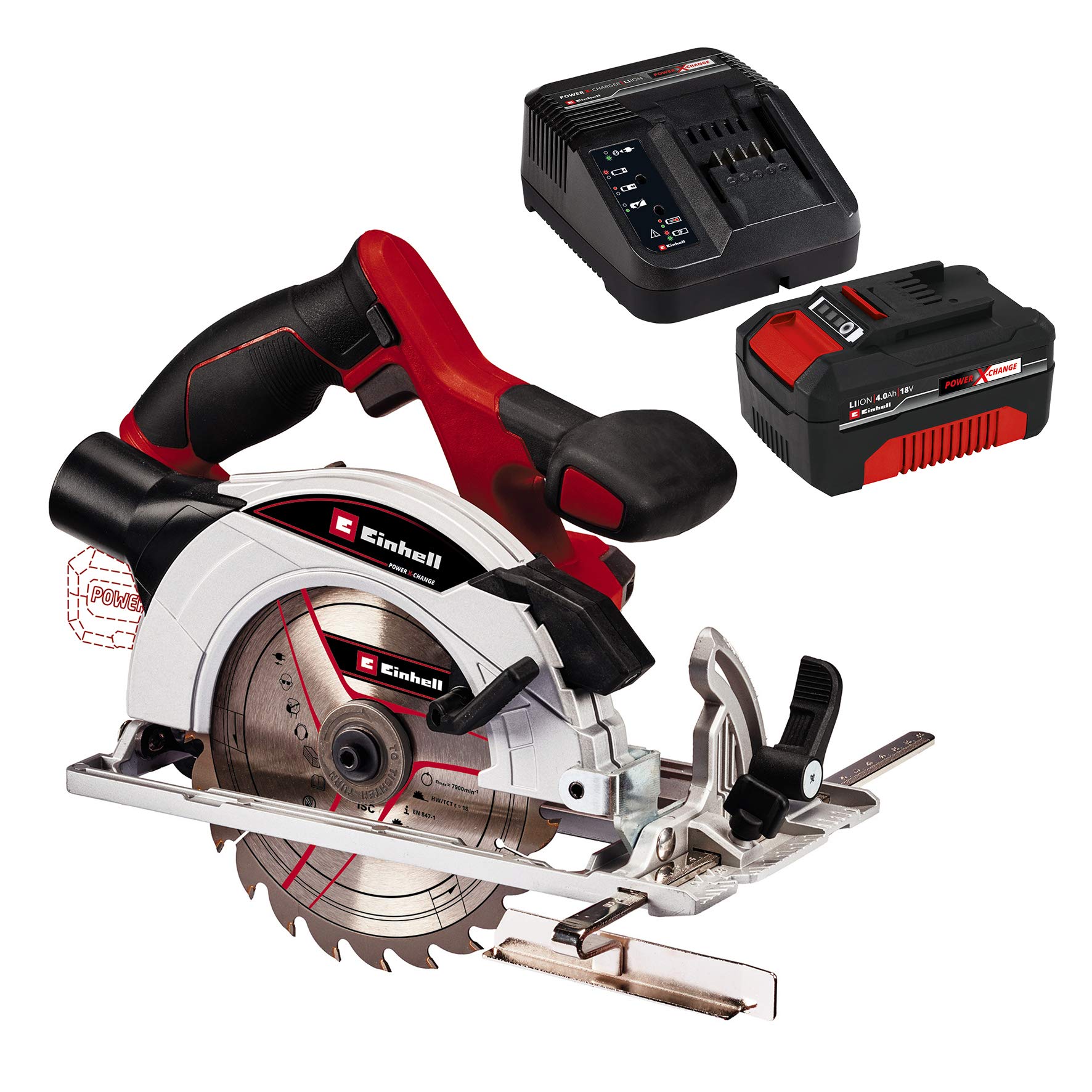 Einhell TE-CS 18/165/1 Li Solo, Akülü Daire Testere ve Einhell 18V 4,0 Ah PXC Starter Kit (Başlangıç Seti)