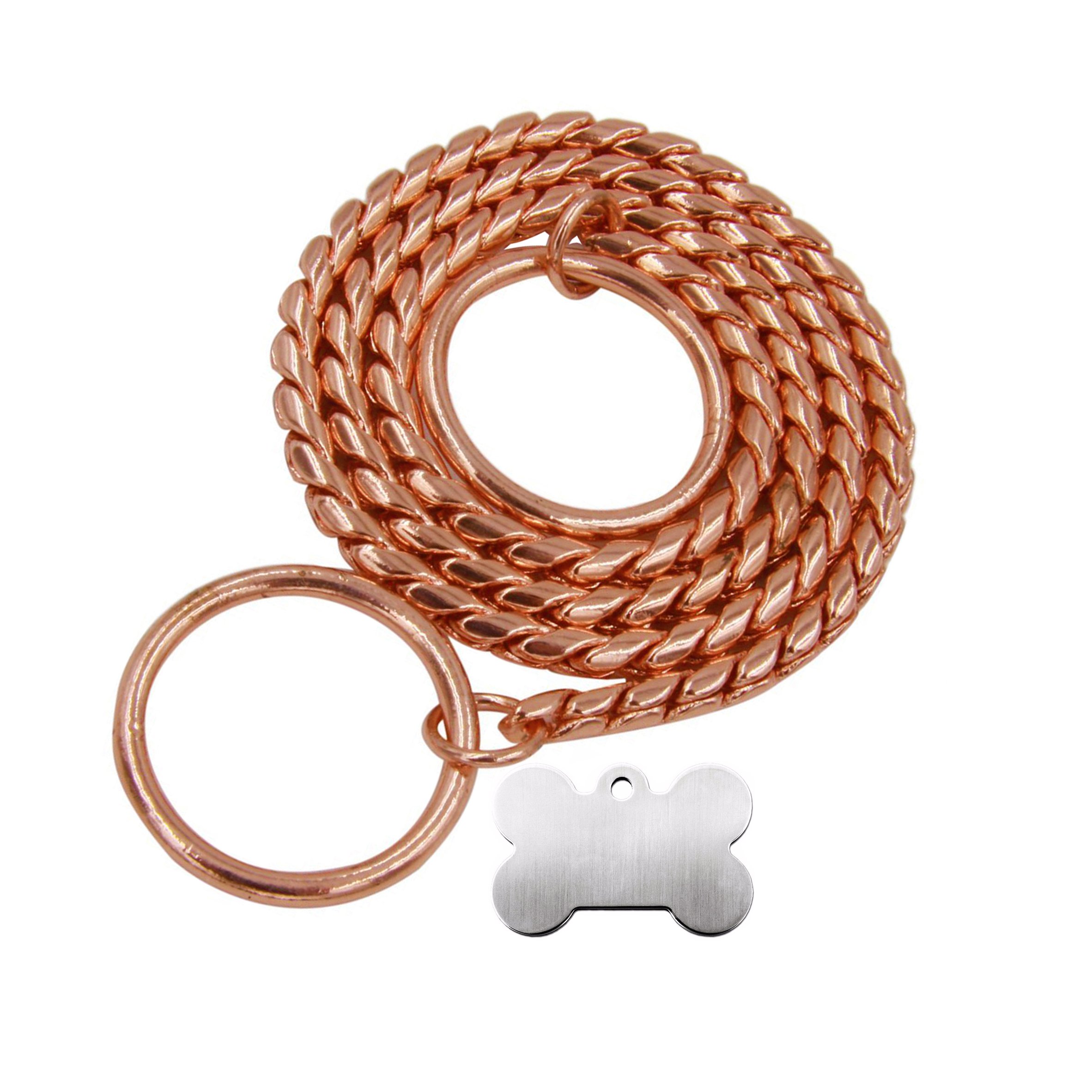 AGNpetSpot. Rose Gold Snake Dog Choke Chain Collar 4.5mX24 inch Long (Medium) (B06XDL16BH) Amazon Price History, Amazon Price Tracker