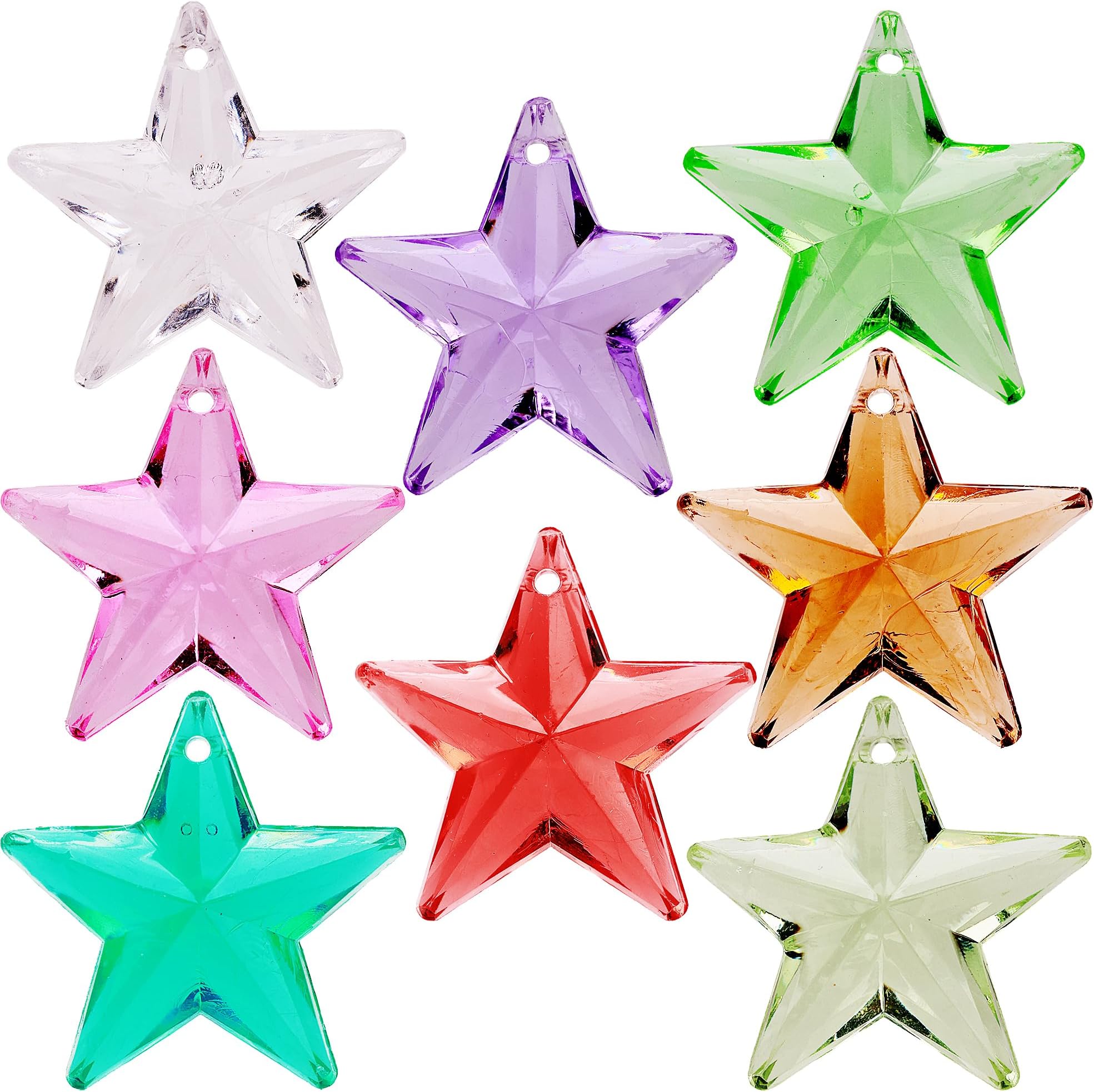 Plastic Stars - Gemstones and Crystals - Pack of 160pcs Vase Filler - Jewels for Crafts - Fish Tank Rocks - Sensory Bin Filler - Gems for Crafting - Fake Ice - Aquarium Stones - Multicolored
