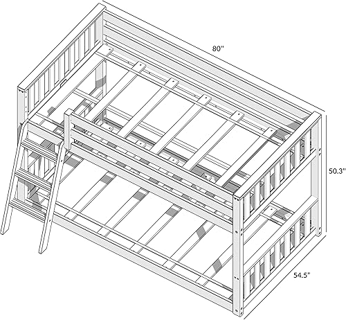 Miniatura 2 de Max  Lily Litera litera moderna escandinava marco de cama individual sobre individual de madera maciza para niños no necesita somier color