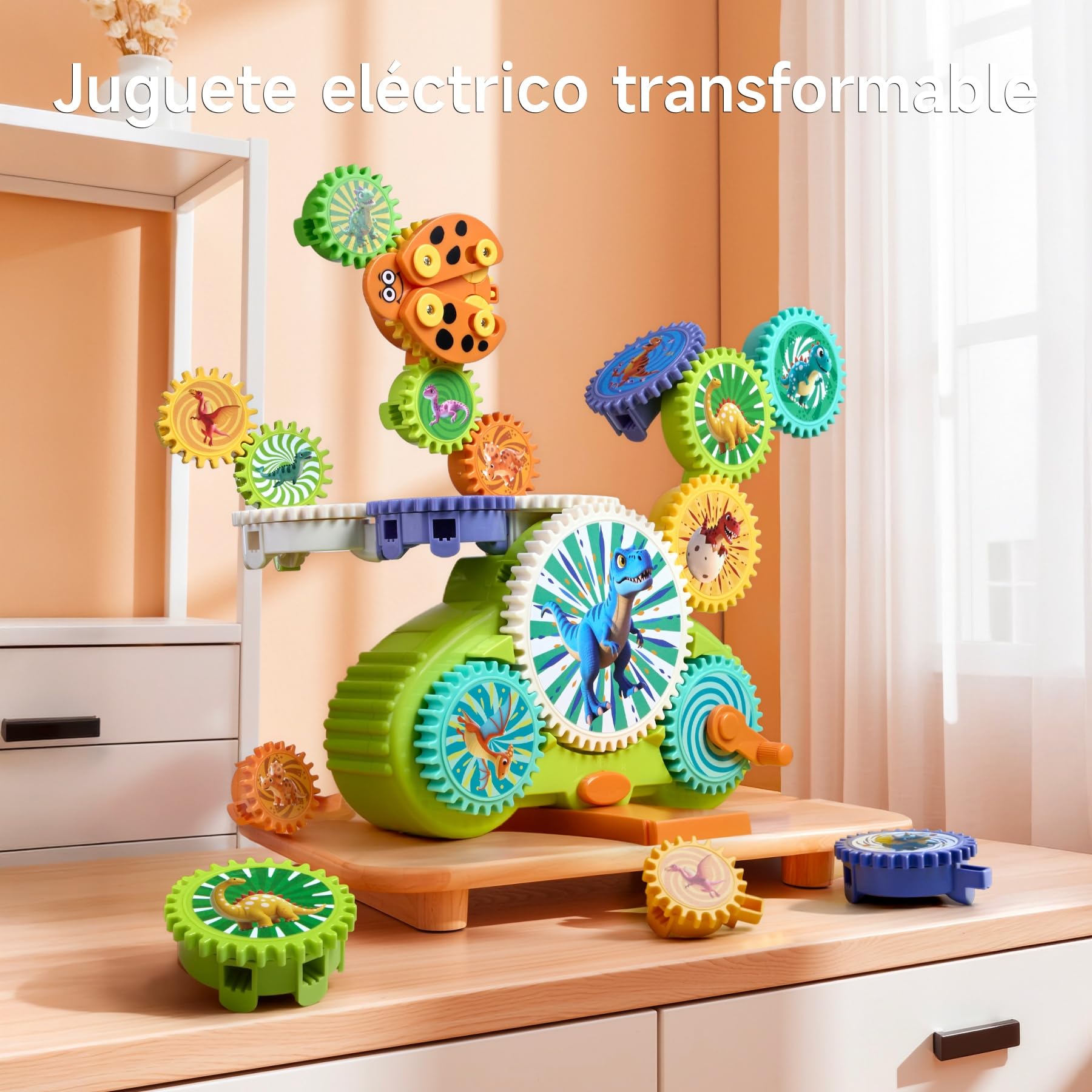 Juguetes de Engranajes para Niños 3-5 Años, Juguete Educativo STEM, Construcción Creativa