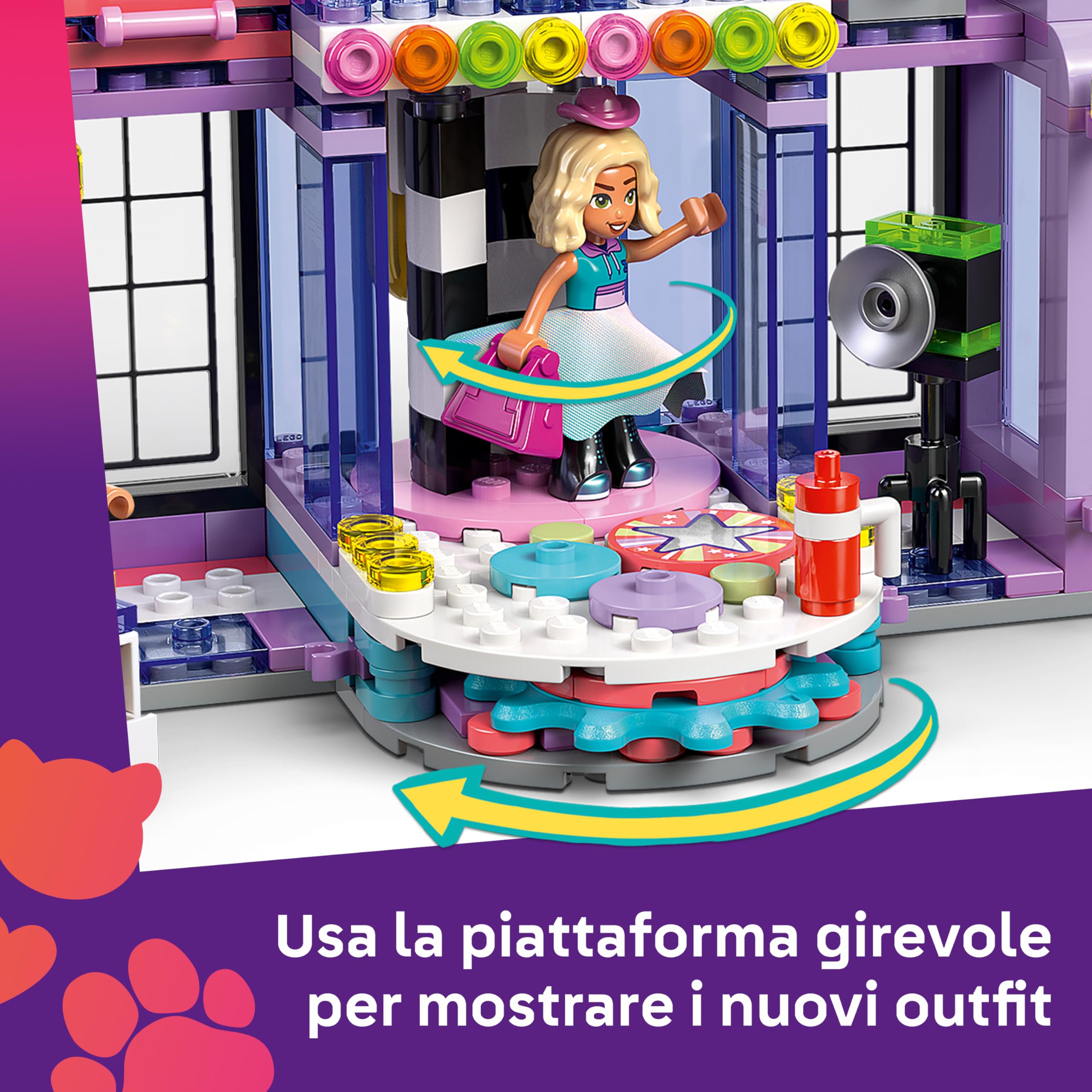LEGO Friends Fashion Show di Heartlake City - Giocattolo per Travestimenti con 3 Mini Bamboline, Passerella, Abiti Personalizzabili con Accessori - Regalo Creativo per Bambine da 7 Anni in su - 42685