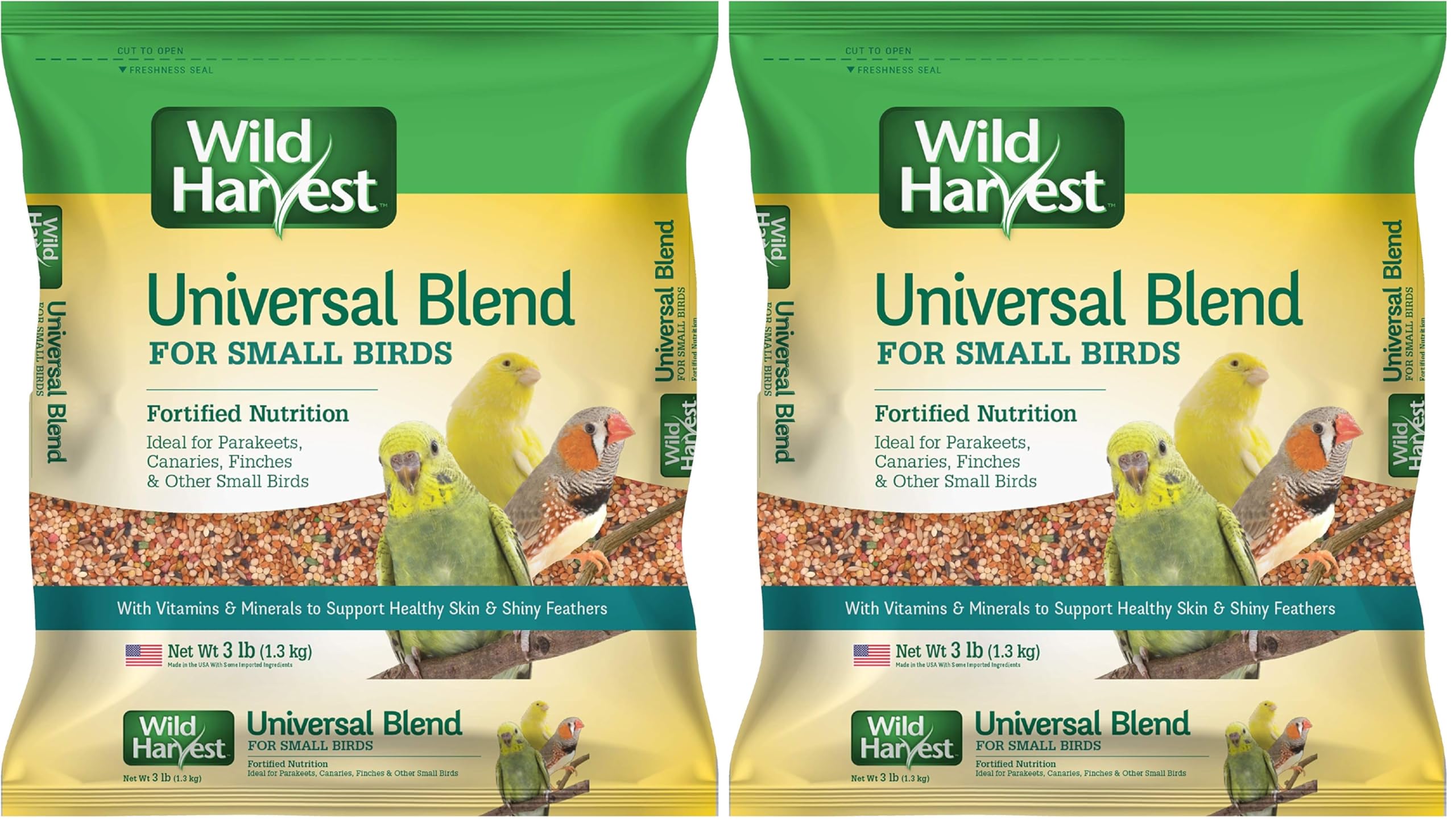 Wild Harvest Bird Seed Collection: Daily Blends and Advanced Nutrition for Parakeet, Canaries, Finches, Cockatiel, Parrots and More. (Pack of 2)