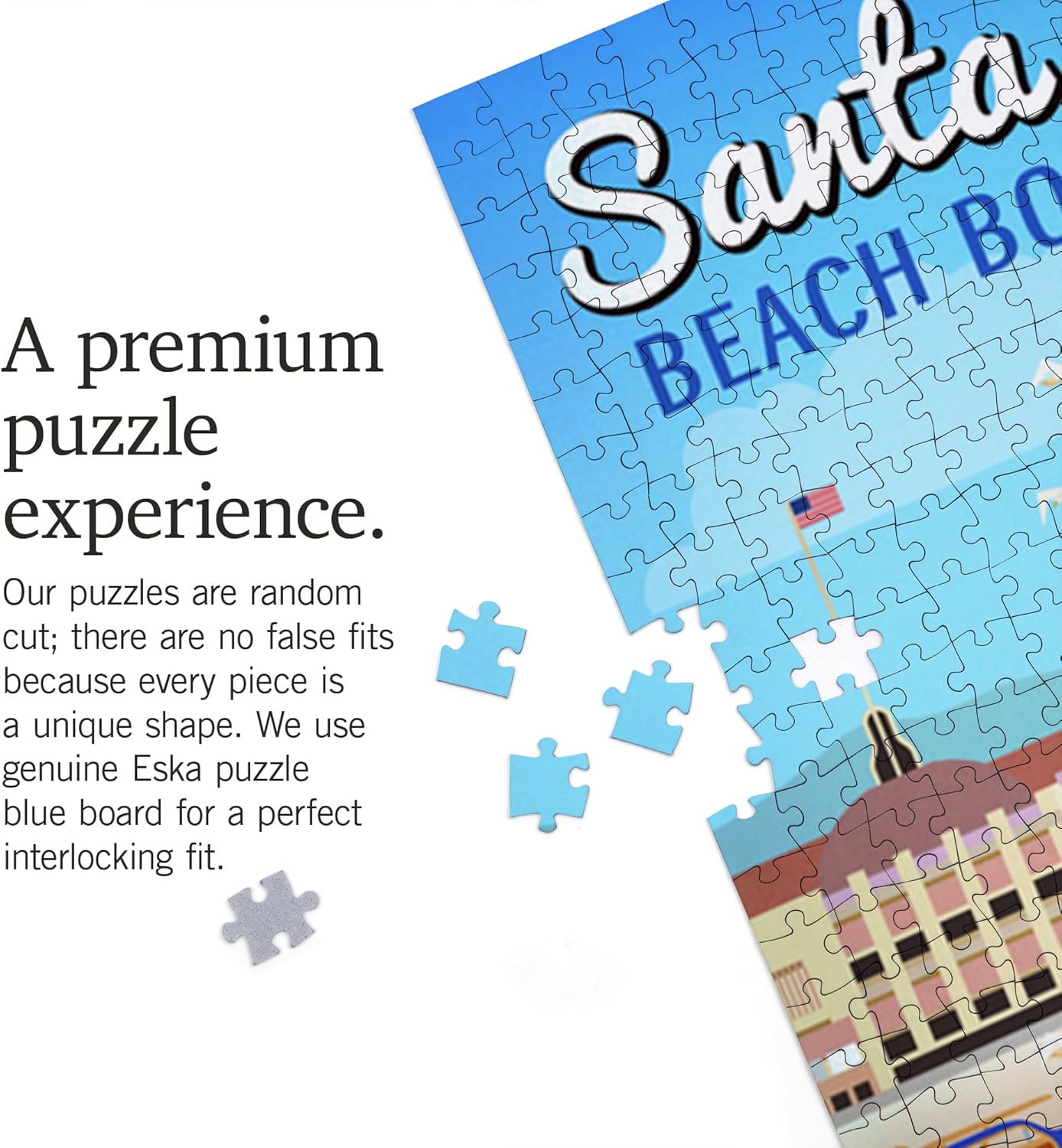 Santa Cruz, California, Retro Scene (1000 Piece Puzzle, Challenging Jigsaw Puzzle for Adults, Made in USA)