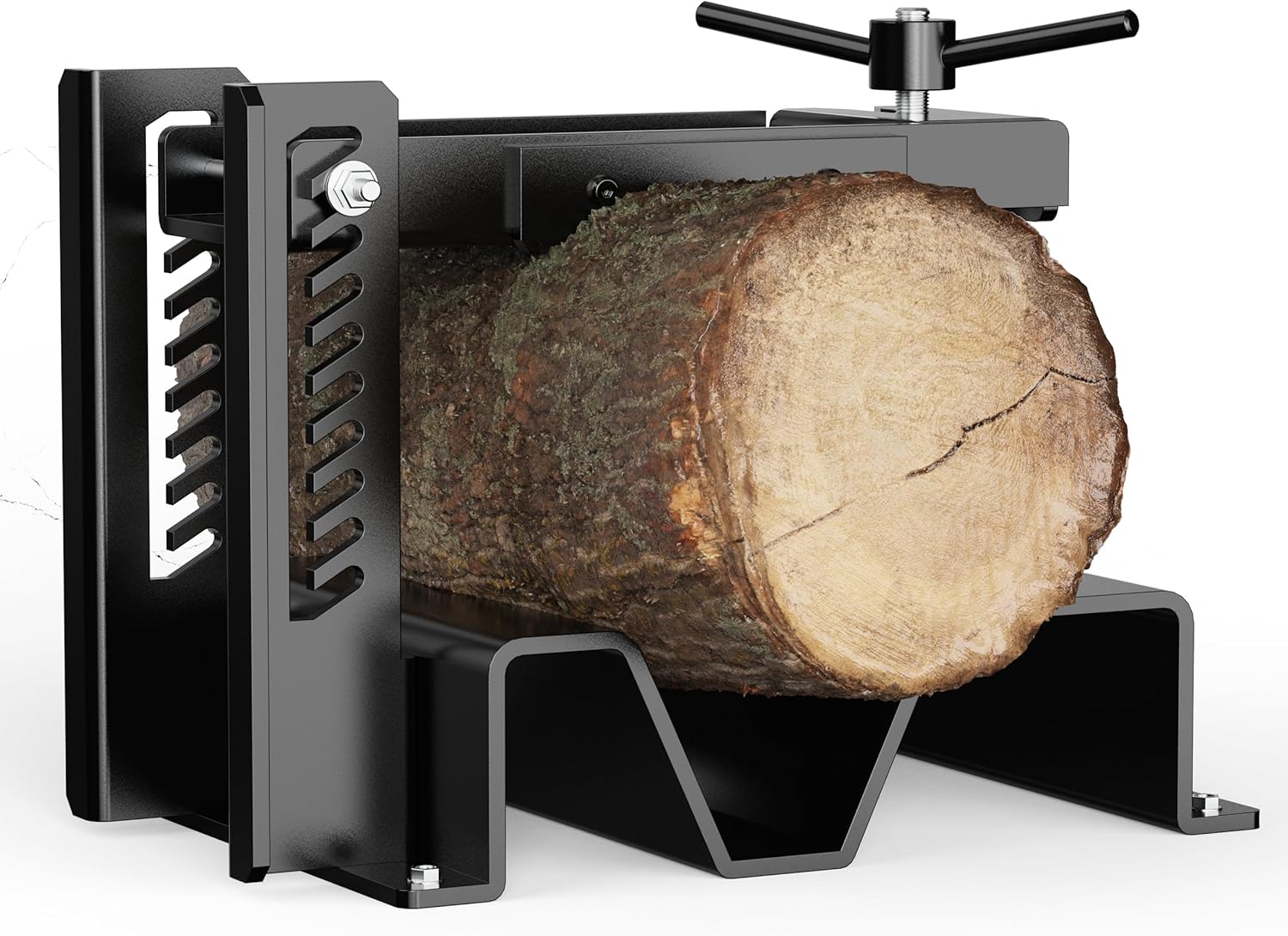 Log Clamp Lock, Heavy-Duty 1500lbs Capacity Wood Clamp for Logs, Durable Alloy Steel Log Holder, Universal Fit for Cutting, Carving, Milling, Black, Fits Round & Odd-Shaped Wood