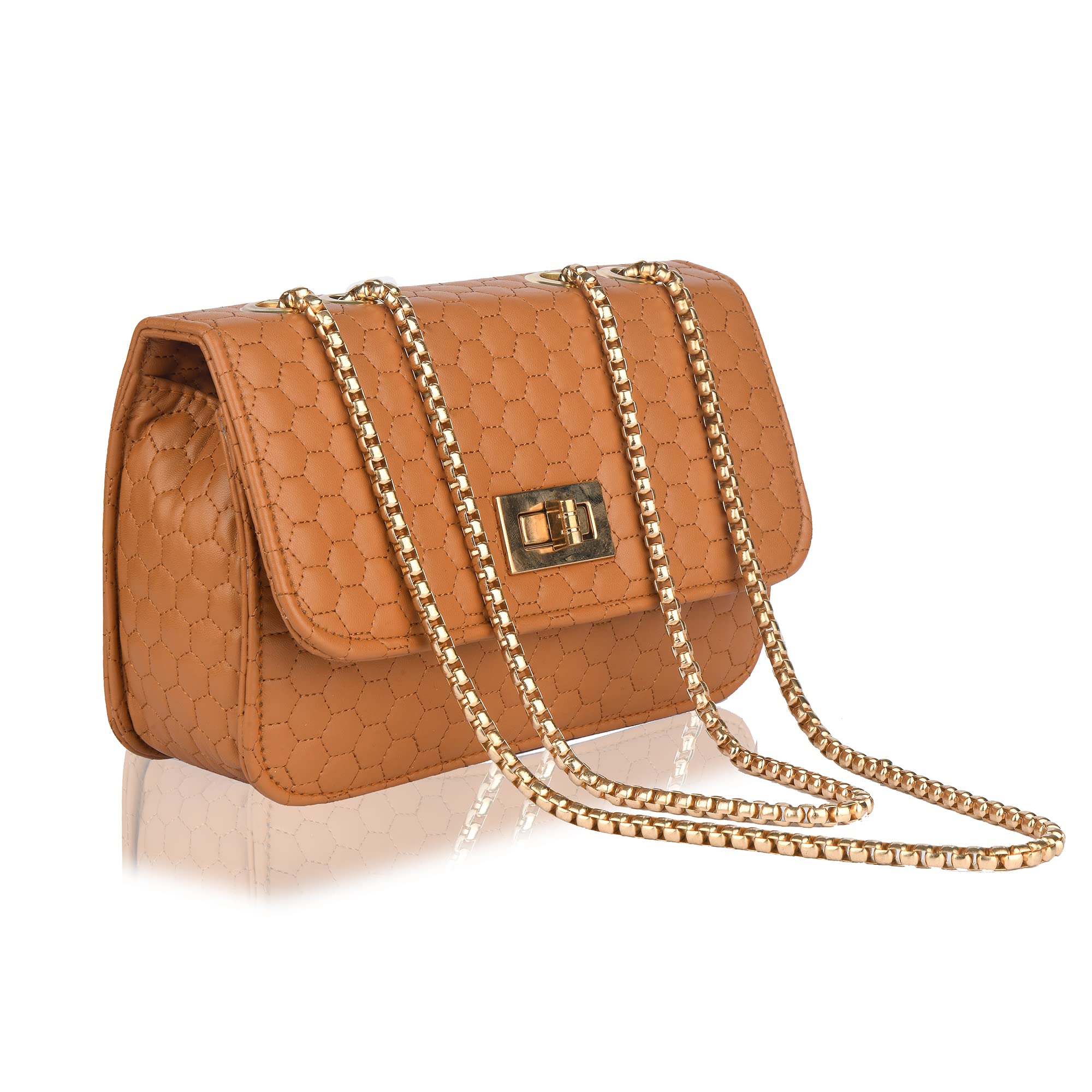 SHAMRIZ Faux Leather Stylish Sling Bag for Women/Trendy Branded Sling Bag for Girls Latest| Valentine Gift for Girls (Tan) (B09RQRTZZ3) Amazon Price History, Amazon Price Tracker