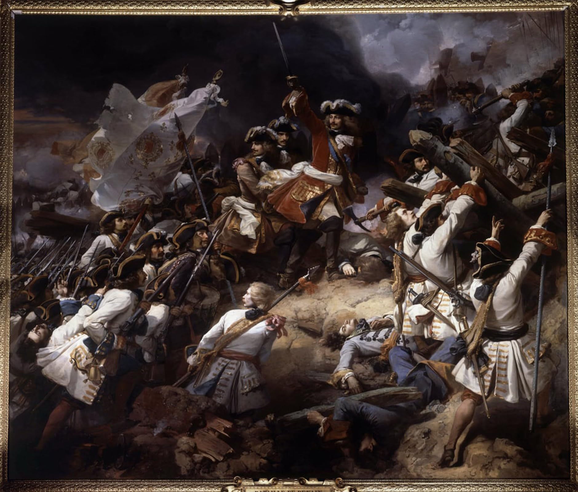 HRJUBWREE Classic Canvas Picture Art Canvas Print Modern Oil Painting the Battle of Denain on July by Jean Alaux Artwork on Wall for Home Decor 60x90cm