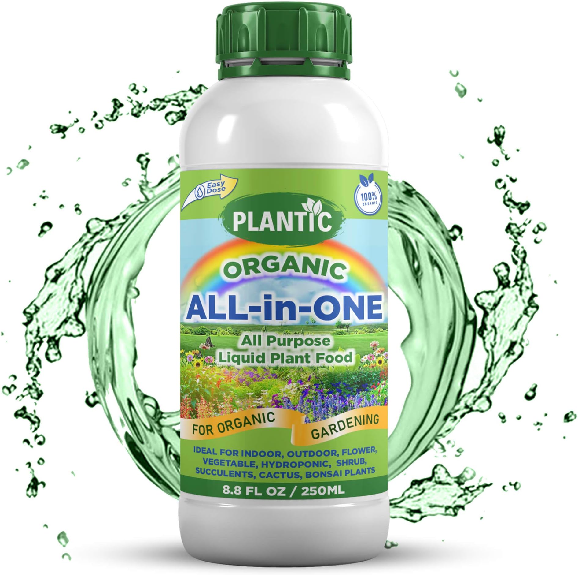 PLANTIC All-in-One Organic Plant Food Liquid Fertilizer for All Indoor/Outdoor/Hydroponic/Succulent/Bonsai Plants - 250ml