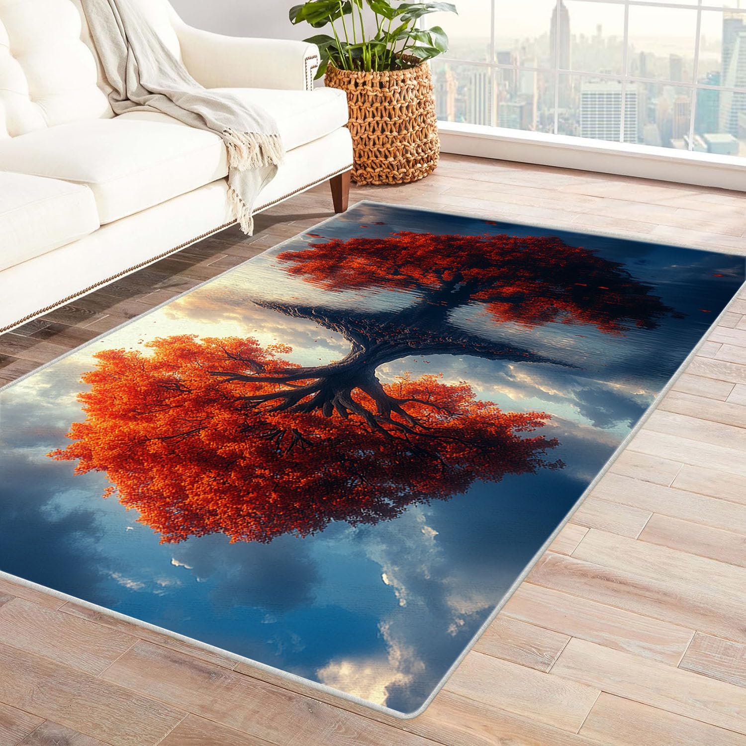 Tapis balcon antidérapant 3D Arbre des Saisons fini les glissades sur la terrasse ou le salon