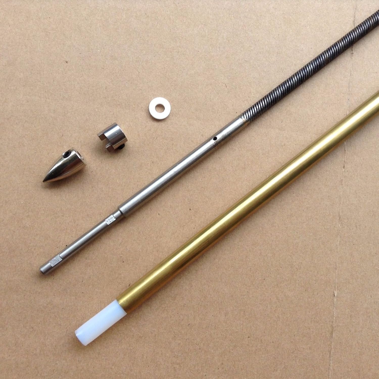 1/4" 6.35mm×430mm Flex Cable 1/4" to 3/16" Shaft Drive Dog Prop Nut for RC Boat