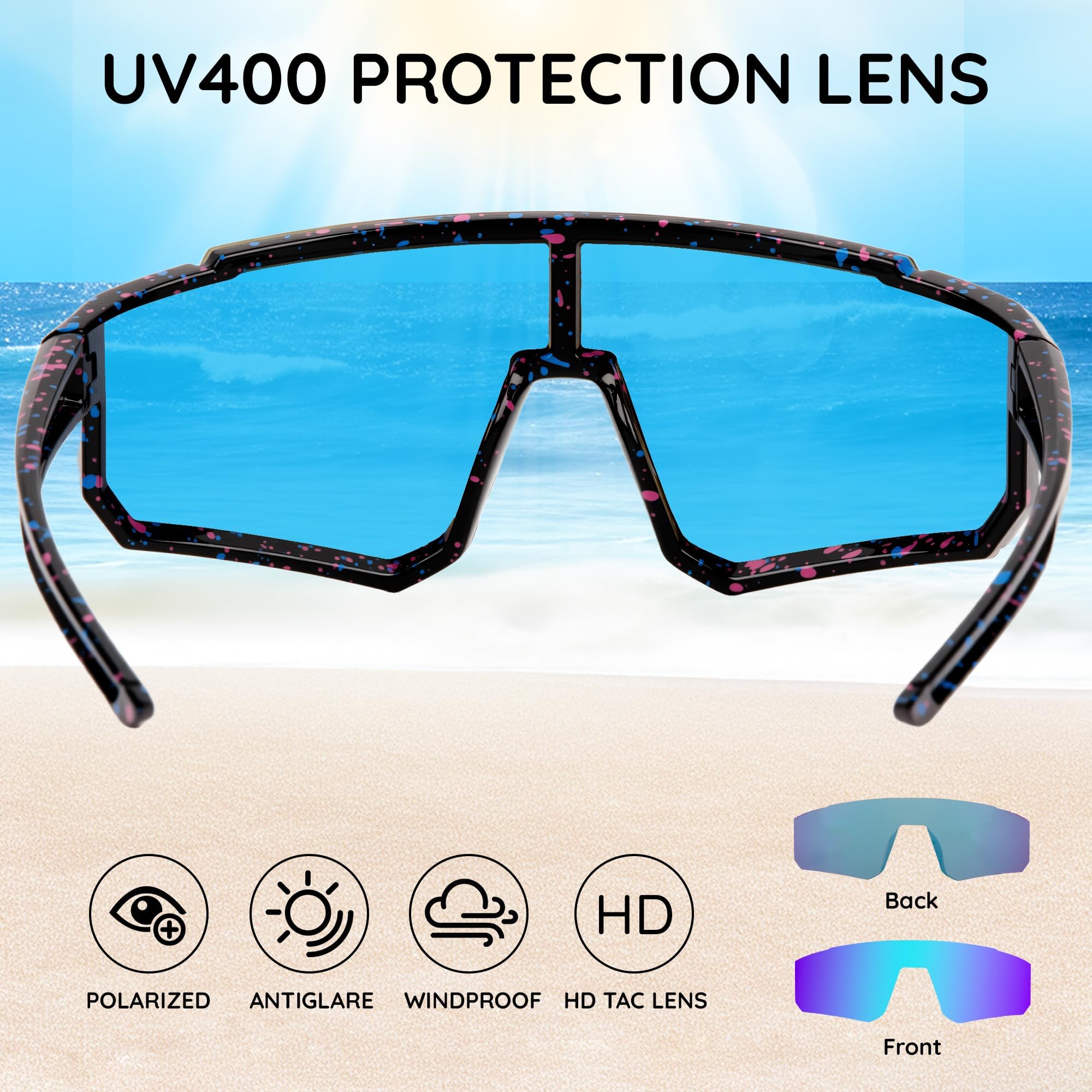 Gafas Ciclismo Niño, Gafas de Sol Infantiles, Gafas de Bicicleta para Niños, Protección UV 400 para Niños y Niñas para Deportes Al Aire Libre, Ciclismo, Tenis, Running