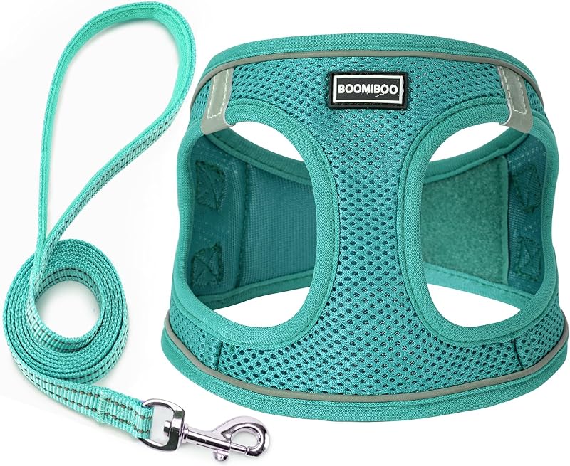 Peitoral Vest para Cães com Guia, Ajustável e Refletivo BOOMIBOO Forest Green L
