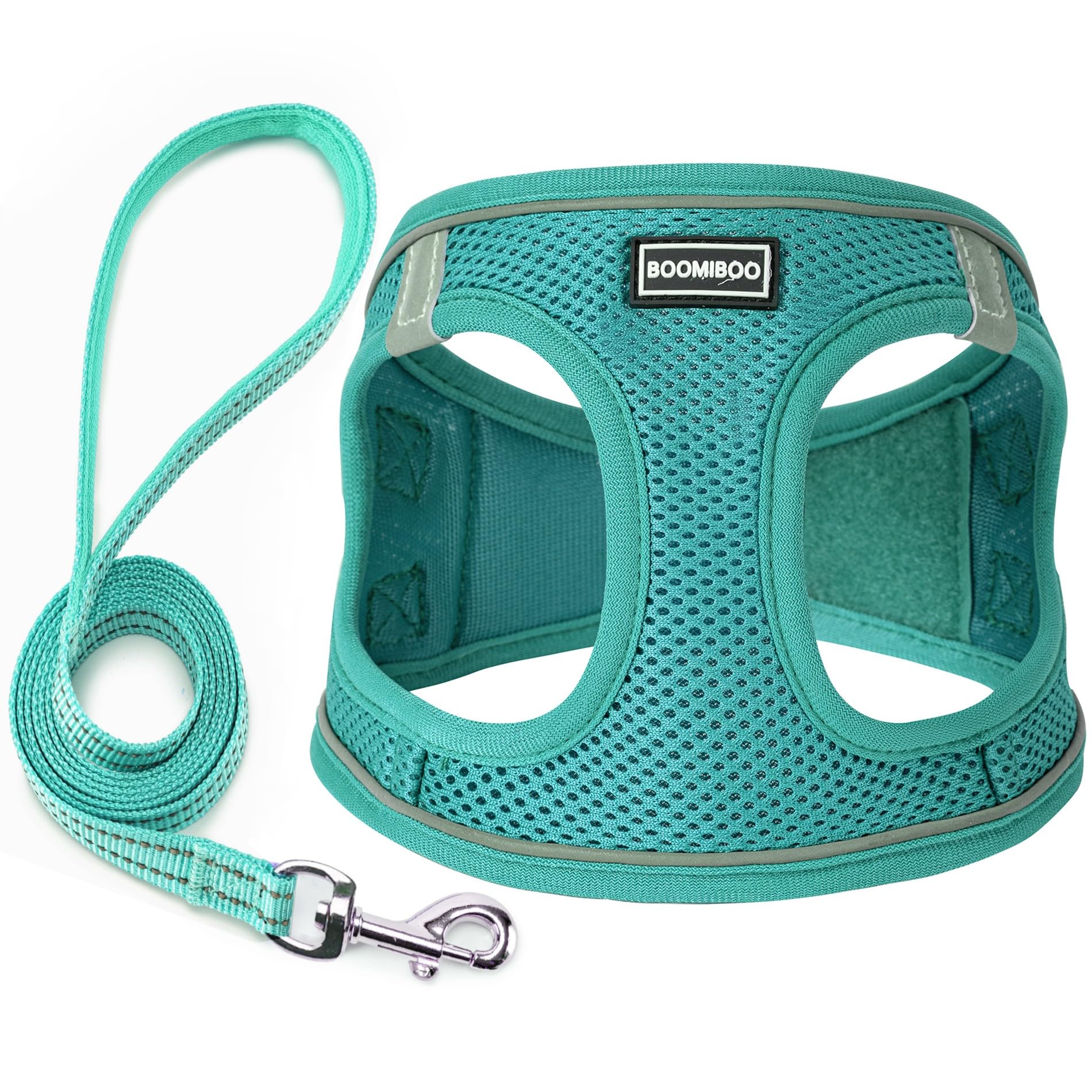 Dog Harness with Leash Set, No Pull Adjustable Reflective Step-in Puppy Pet Vest Harnesses for Small Medium Large Dogs and Cats,Forest Green XS