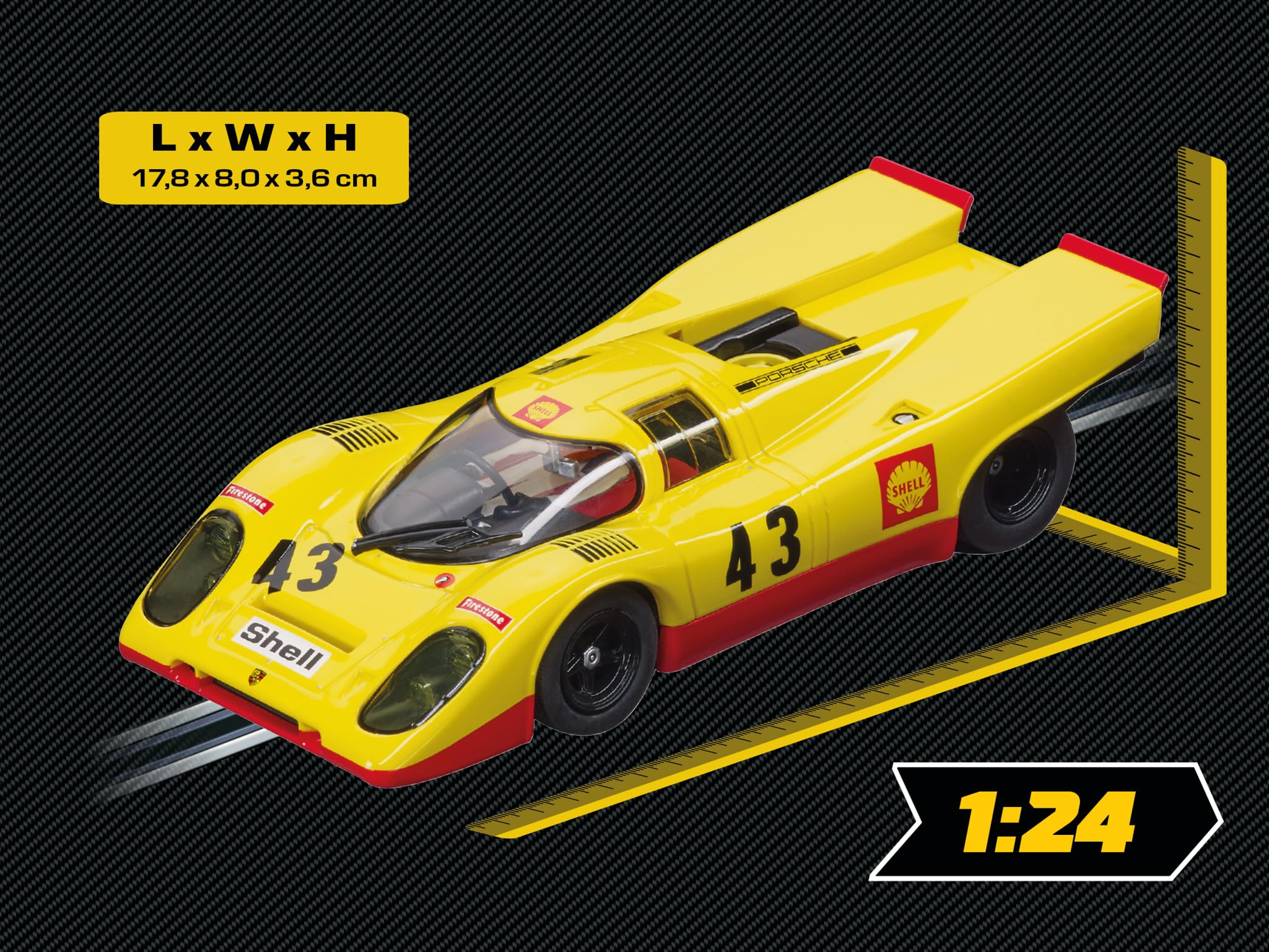 Carrera Digital 124 | Porsche 917KH No.43, Spa 1000km, 1970 | Auto für Rennbahn | Rennbahnen und lizensierte Slotcars | bis zu 4 Spieler | Für Kinder ab 10 Jahren & Erwachsene