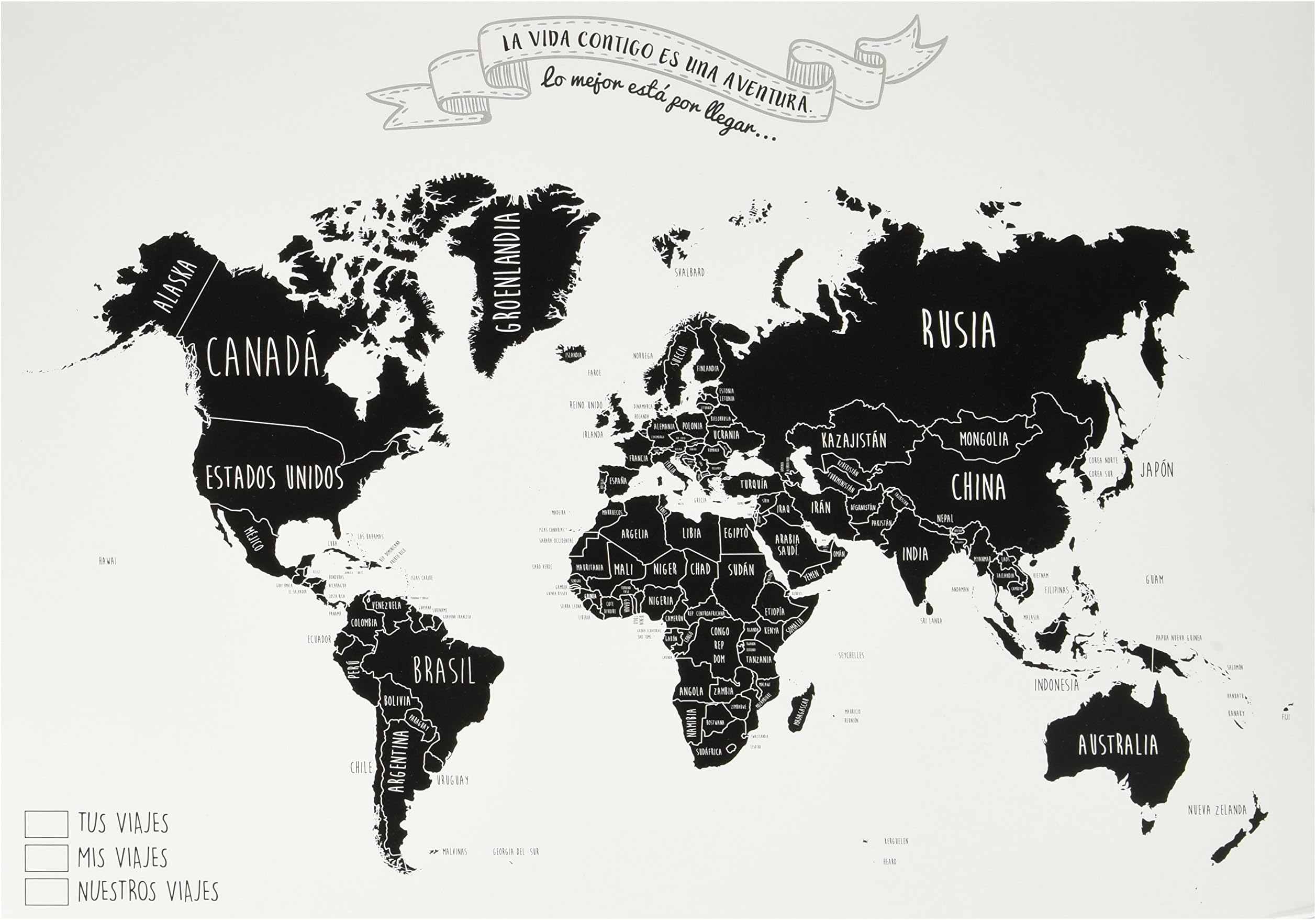 muguetshop 10004 – World Map, 30 x 40 cm, Multi-Colour
