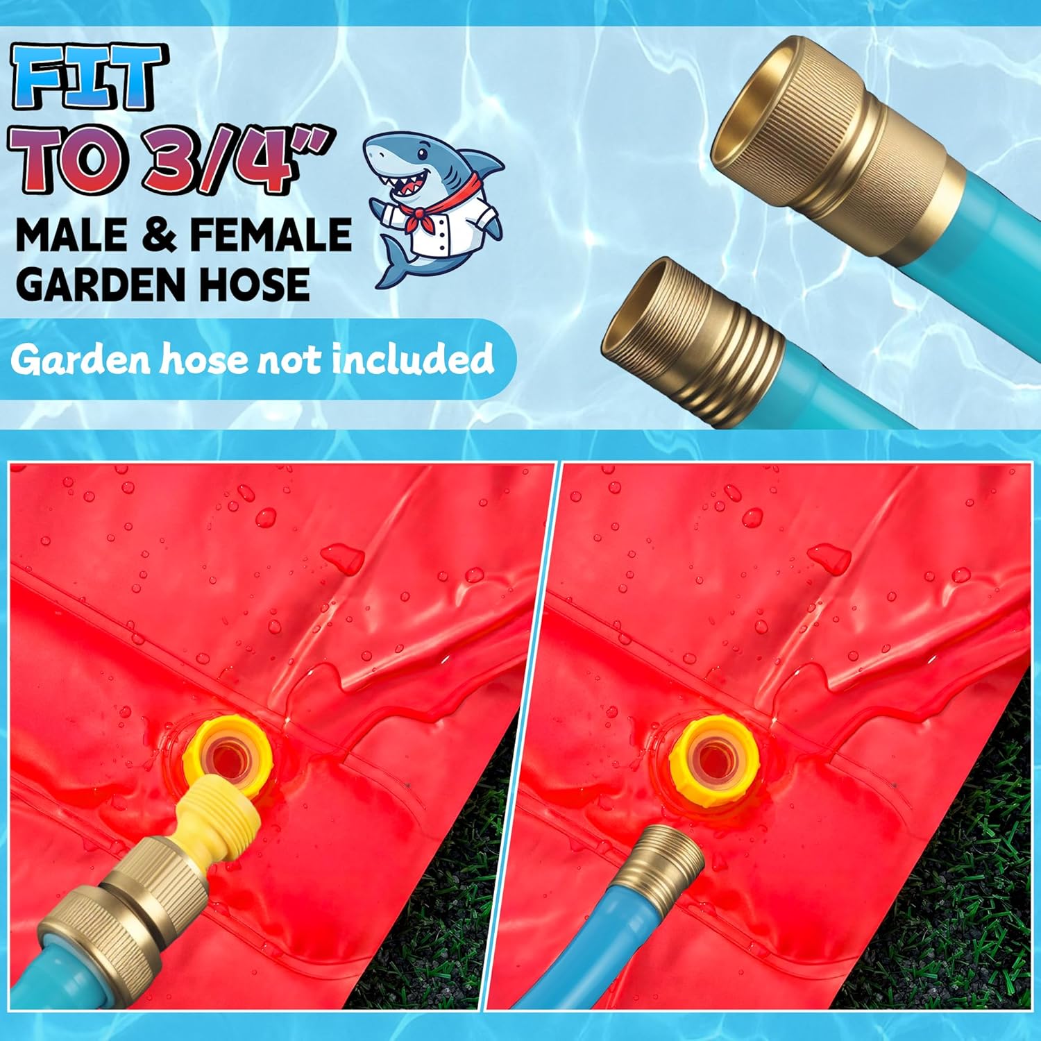 40×6.56FT Heavy Duty Slip and Slide with Sprinkler and 2 Boards, Slip Splash and Slide with 3-Way Water Sprinkler, Giant Lawn Water Slide for Outdoor Backyard Lawn Kids Teens and Adults (Blue & Red)