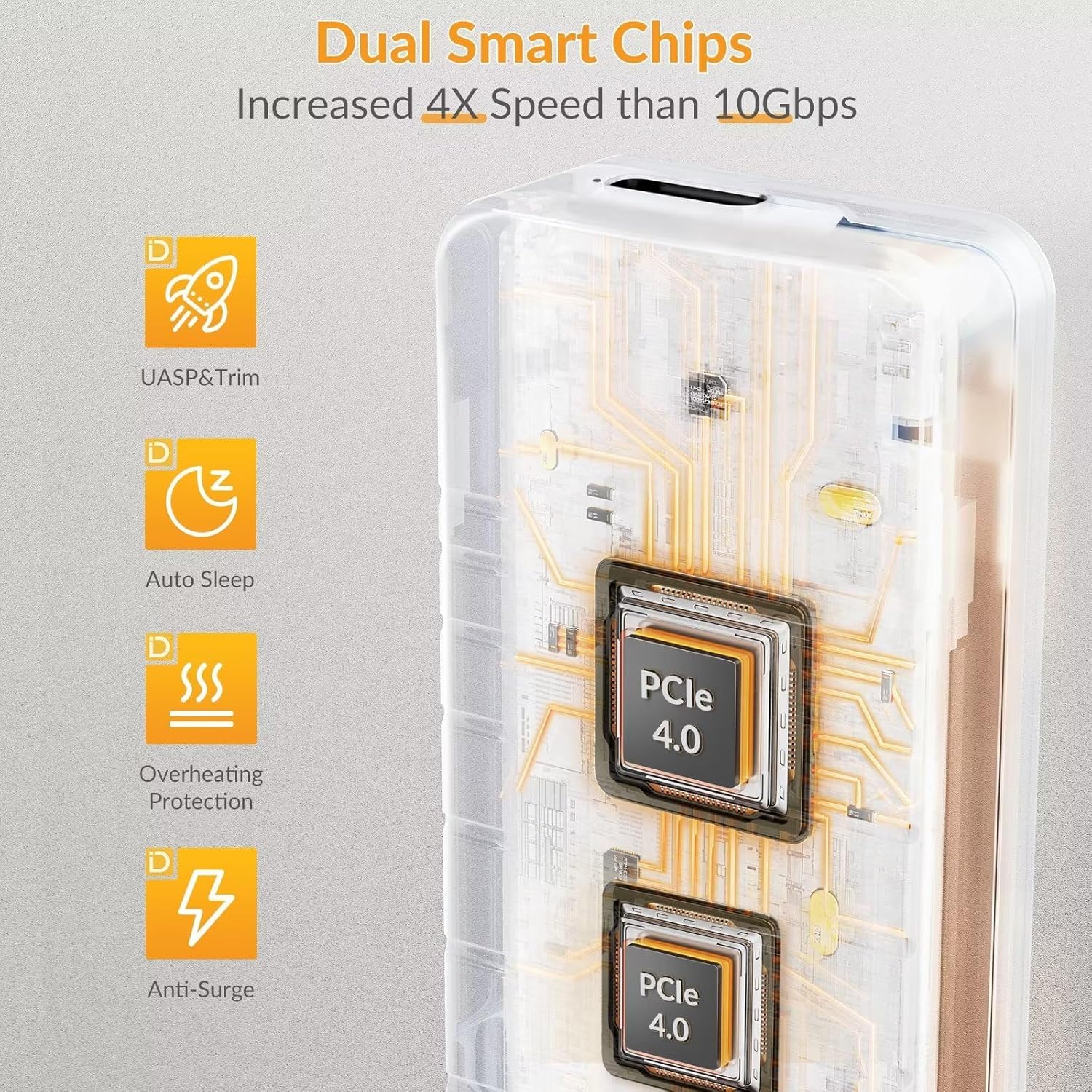 iDsonix 40Gbps M.2 NVMe PCIe SSD Enclosure Adapter[100% Aluminum], [PCIe 4.0] NVMe to USB 4.0 Compatible with Thunderbolt 3/4, NVMe Enclosure with UASP&Trim Support M-Key 2280 SSD