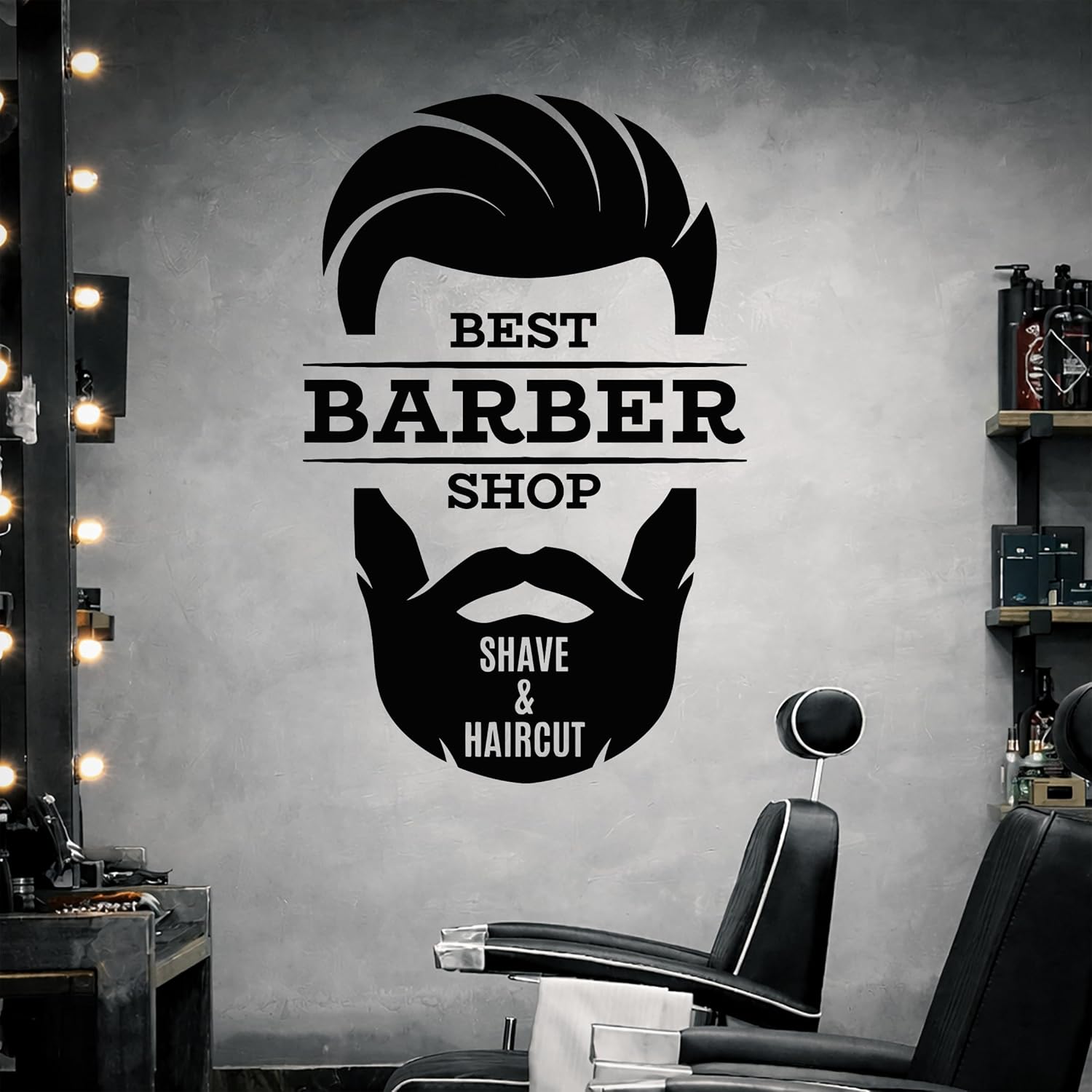 Vinyl Wall Decal Barber Shop Shave Haircut Hair Salon Logo Stickers Mural Large Decor (ig5279)
