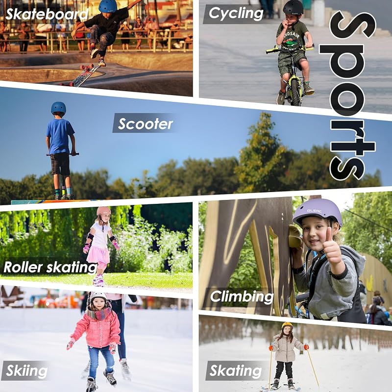 Cască pentru copii Glerc pentru bicicletă, skateboard, trotinetă, cu circumferință reglabilă, disponibilă în mai multe culori, pentru băieți și fete