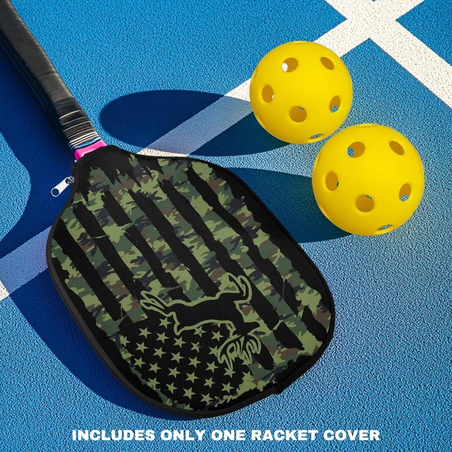 Babrukda Camo Pickleball Paddle Covers Fits Most Rackets Paddle Case Racket Covers Universal Size Pickle Balls Paddles Cover