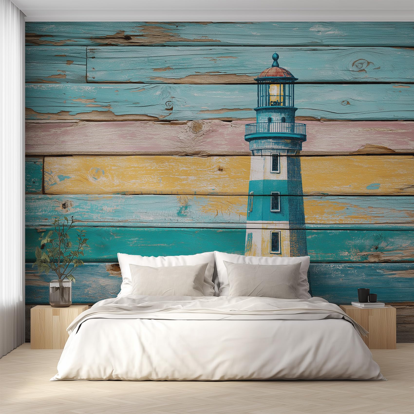 Papier peint intissé phare nautique panoramique pour chambre