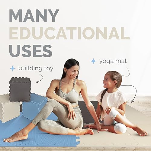 Vista 30 de ToyVelt - Tapete infantil de espuma, alfombra de juego entrelazado con colores, alfabeto, ABC; rompecabezas grande de azulejos educativos de espuma