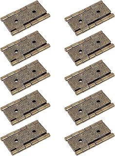 Zerodeko 10pcs Double Acting Oil Iron Door Hinges Antique Copper Finish 47x47mm Folding Screen Gate and Cabinet Hardware for Windows and Furniture