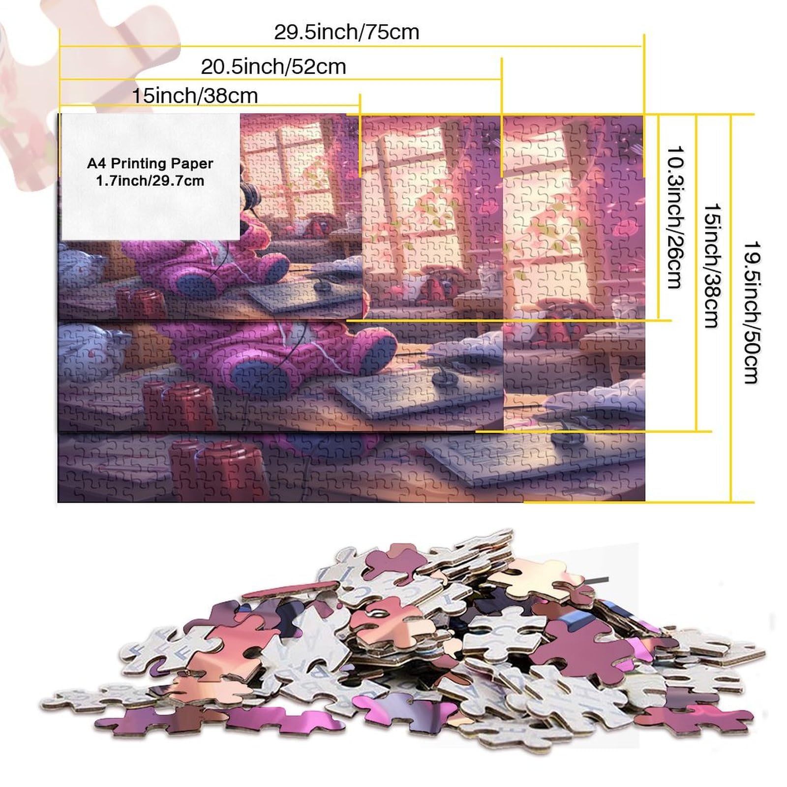 Puzzle, Nadmuchiwany Bałwan Dla Dorosłych Zabawa Niebieski Bałwan Puzzle Jigsaw Edukacja Domowa Gra Zabawka Intelektualna Gra Zabawka Antystresowa/Style-5/1000Pcs (75X50Cm)