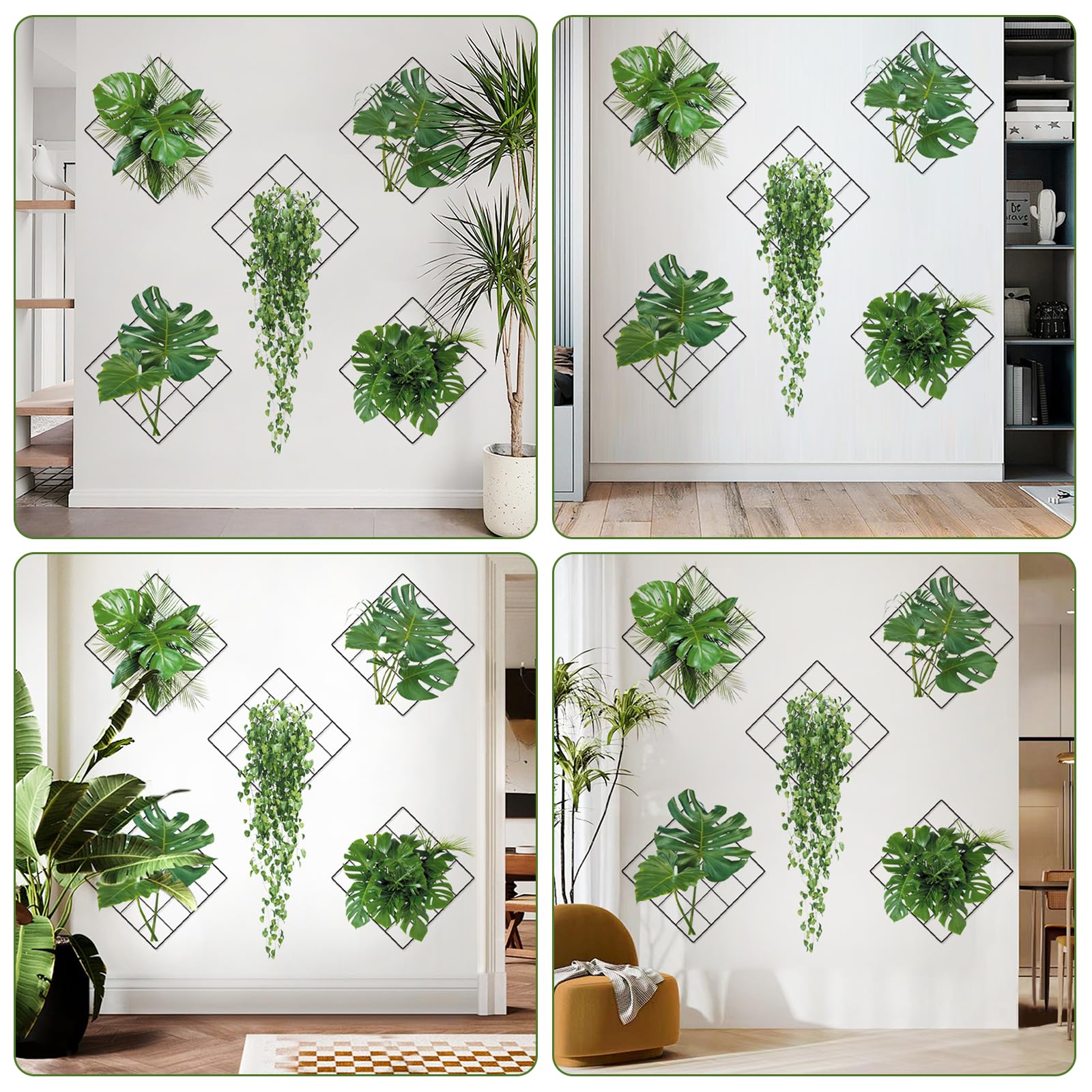 5 Pcs Stickers Muraux Végétaux Autocollants Muraux 3D Adhésif et résistant | Stickers Muraux Cuisine stickers muraux pour porte plante Adaptés à la Chambre, au Salon, au Bureau, à la Cuisine (A)