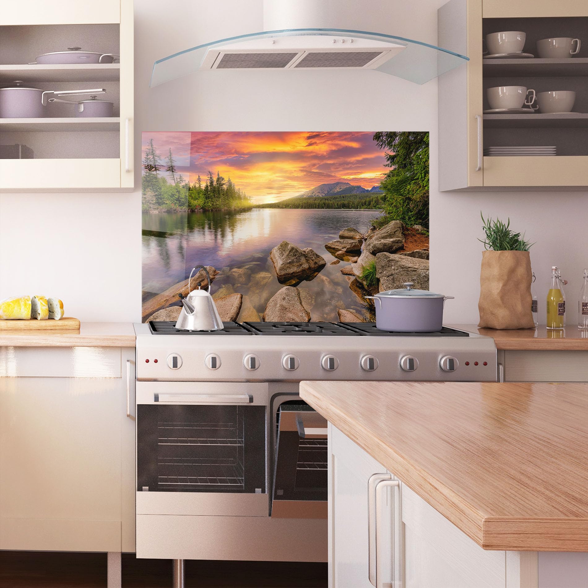 ARTHUB® Crédence de Cuisine en Verre 50x70 cm, Tatra View | Protection Contre Les éclaboussures, Revêtement Mural en Carreaux, Plaque en Verre, Verre trempé, Paysages, Montagnes