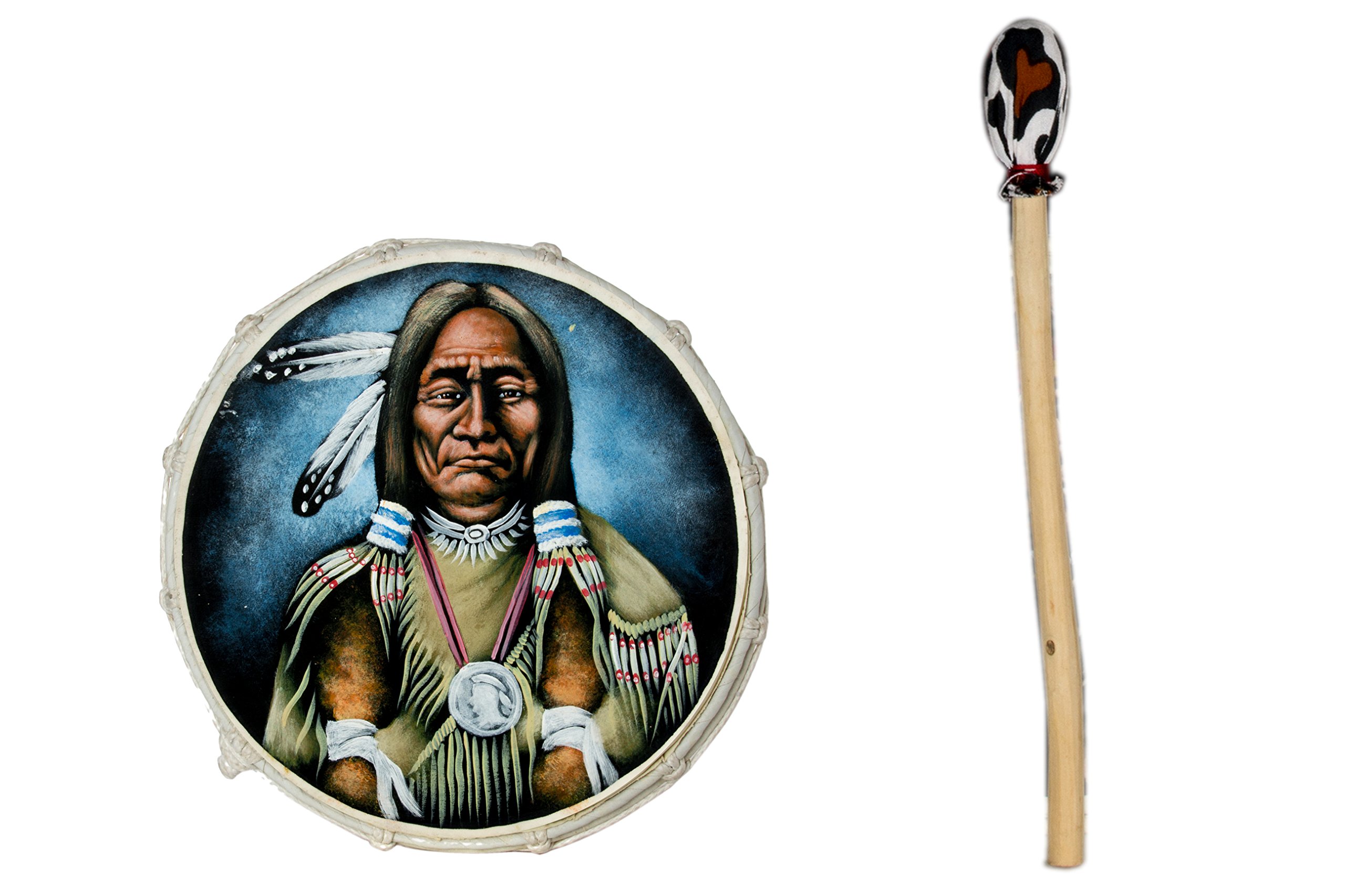 40cm Grosse Schamanentrommel Indianer Bemalt Rahmentrommel Bodhran Drum Djembe