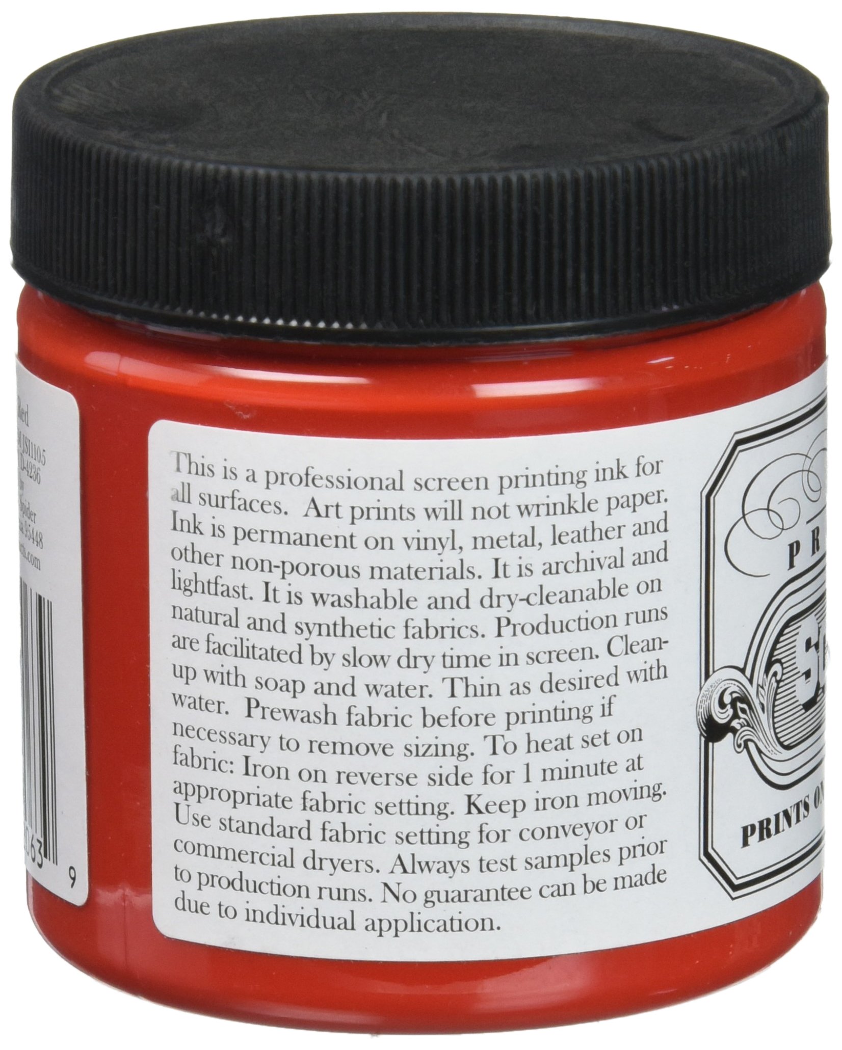 Jacquard Professional Screen Print Ink, Water-Soluable, 4oz Jar, Bright Red (105)