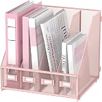 SUPEASY Magazine Porte-fichier, organisateur de bureau en métal avec 4 Rack Compartiments, Organisateur de fichiers pour Office Home School, Noir