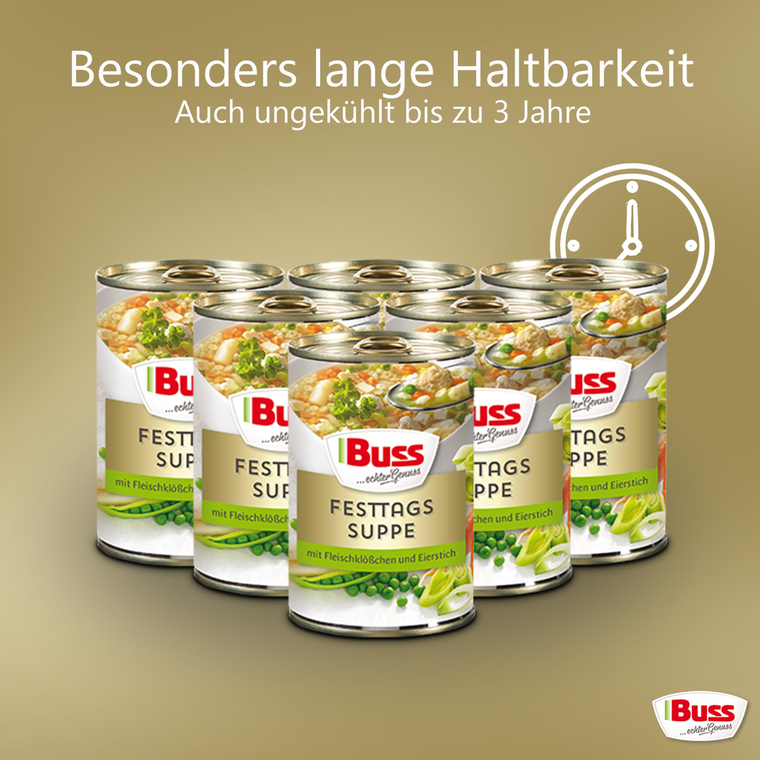 Leckere Gemüsesuppe mit Eierstich und Nudeln - Schnelle Fertiggerichte zum Aufwärmen in Mikrowelle & Topf - Lange haltbar