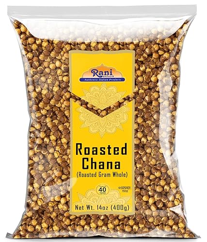 Rani Chana asada (garbanzos) Sabor liso 14oz (400g)  Todo natural  Vegano  Sin conservantes  Apto para gluten  Origen indio  Gran aperitivo, listo