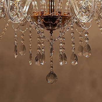 クリスタルガラス シャンデリア ゴールド イタリア製大型ゴールドケーキ型シャンデリア（クリスタルガラス