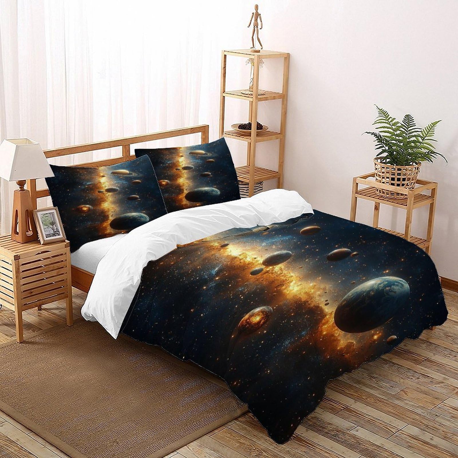Parure de lit adulte enfant thème espace pour transformer la chambre à coucher