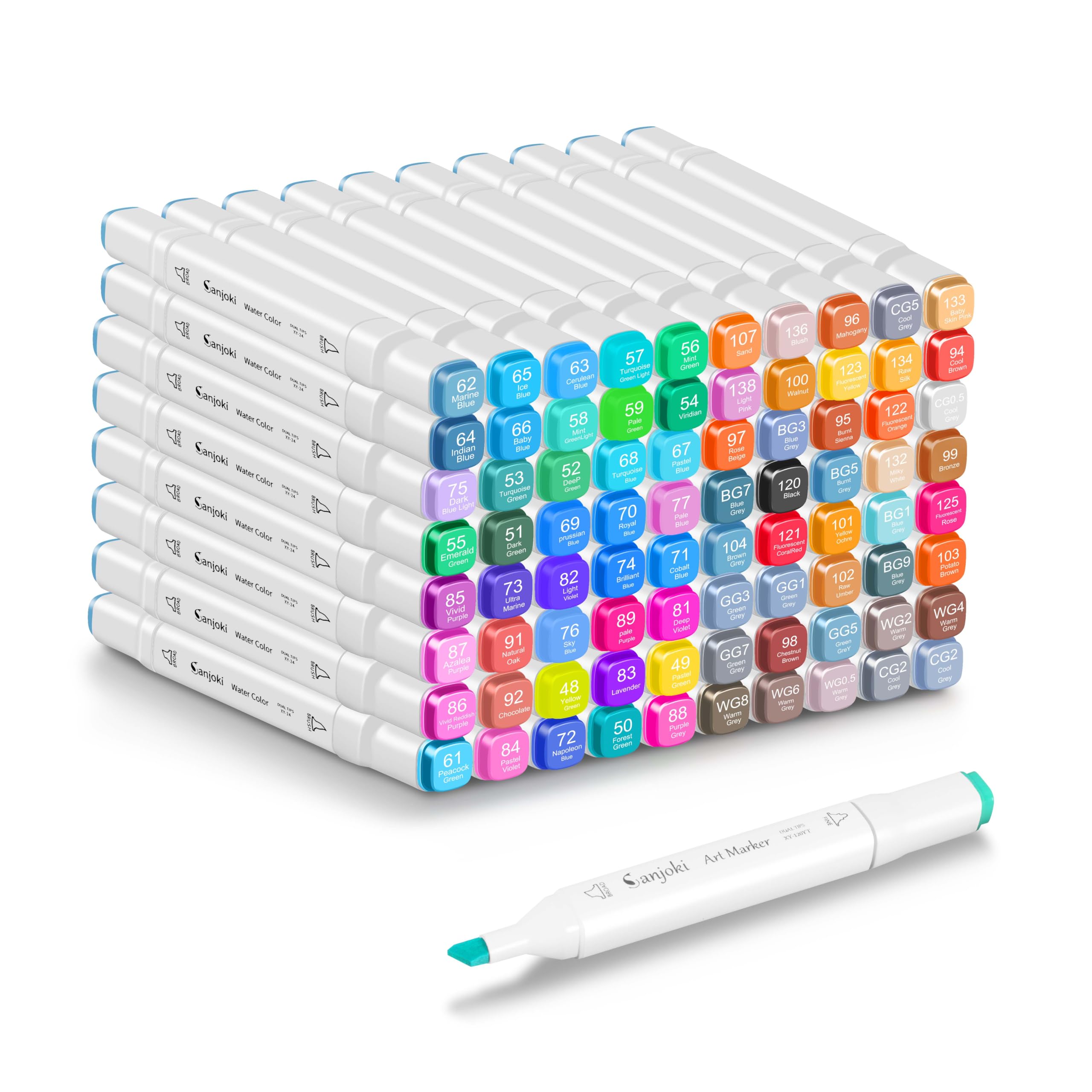 Amazon.com : SANJOKI Alcohol Markers, 120 Colors, Dual Tip Art