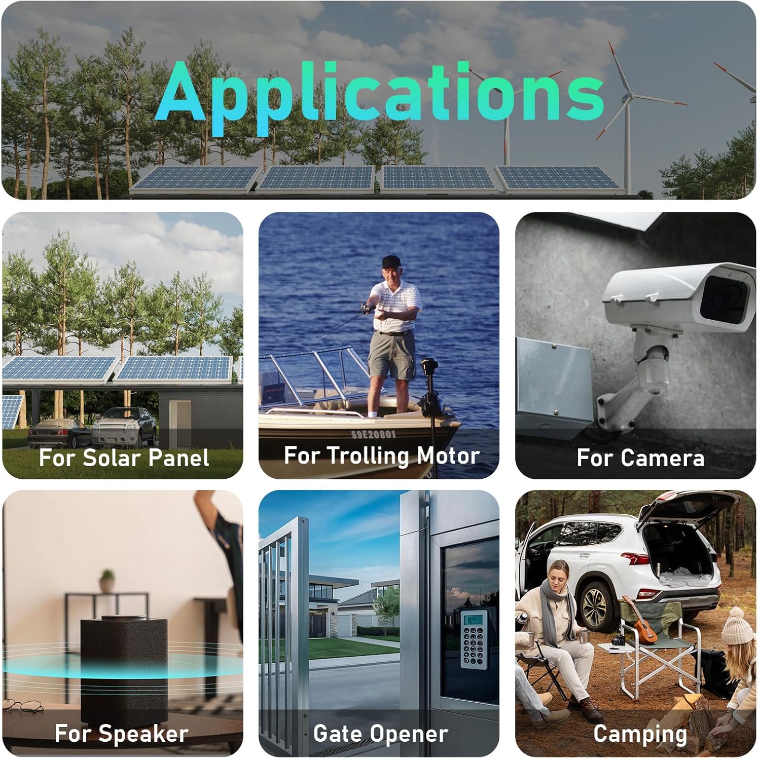 Miady 12V 15Ah Lithium LiFePO4 Battery, 3000+ Deep Cycle Rechargeable Battery For Small UPS, Fish Finder, Power Wheels, Scooters, Solar Power, Built-in 15A BMS(5.9" L x 3.7" W x 3.9" H) - Image 6