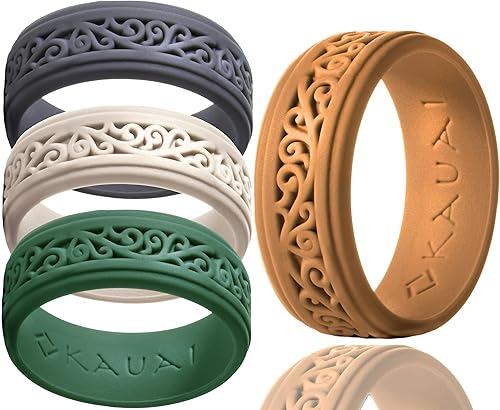 KAUAI Anillos de boda de silicona para hombres Anillo de relación atemporal y elegante Marca líder para mayor comodidad y diseño en alianzas de boda