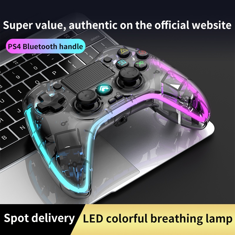 Watch ROTOMOON Clear Wireless PS4 Controller with LED Lighting on ...