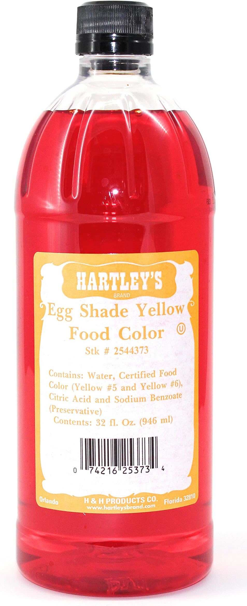 Yellow Food Coloring - Hartley's Commercial Grade Professional Kitchen Egg Shade Yellow Culinary Liquid Color 32 Oz ✡ OU Kosher