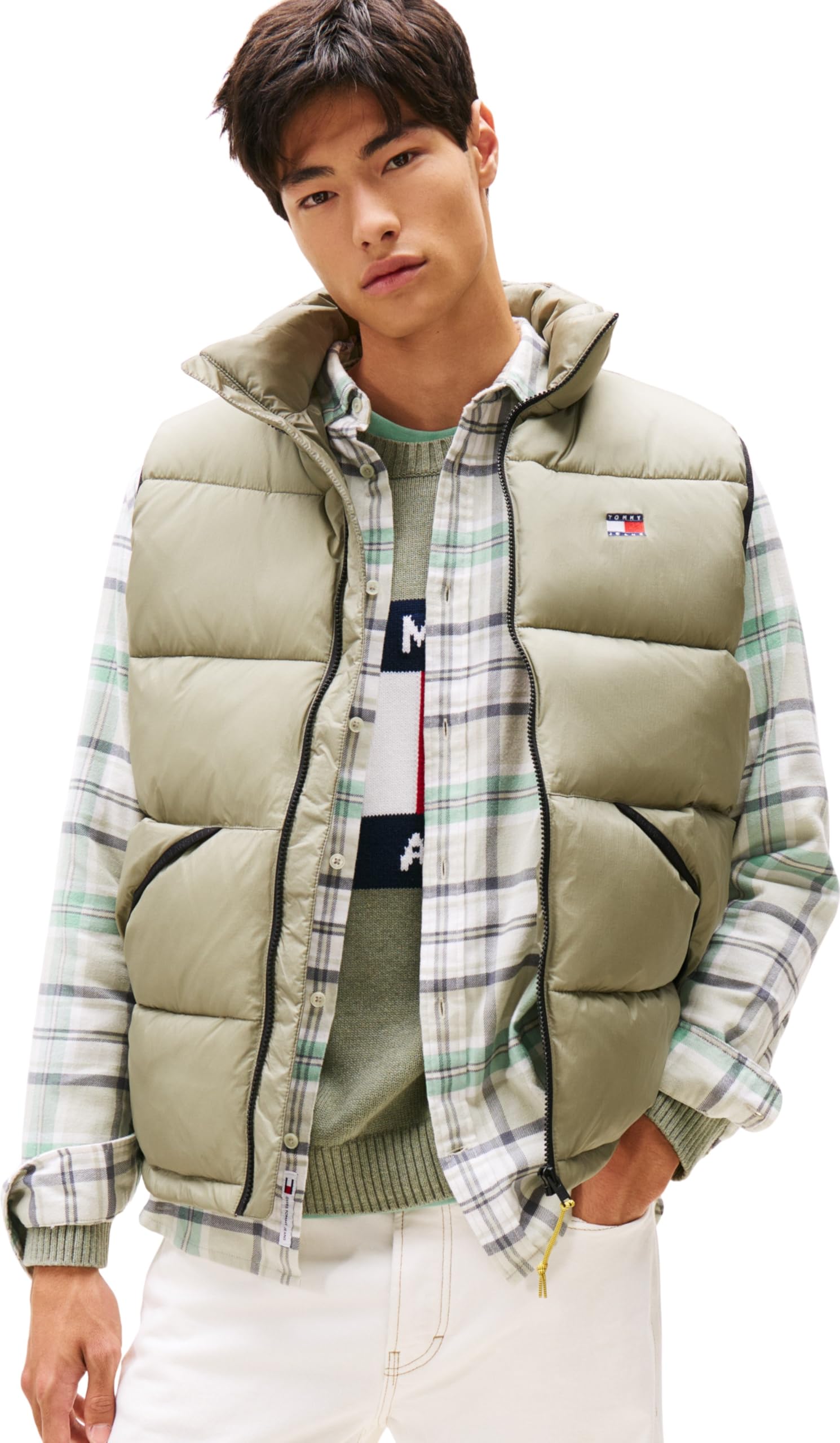 Tommy Jeans Men's TJM Vail Puffer Vest Dm0Dm22069, Green (Utility Sage), XL