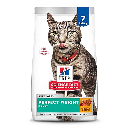 Hill's Science Diet Perfect Weight, Adult 1-6, Weight Management Support, Dry Cat Food, Chicken Recipe, 7 lb Bag - Chicken - 7 Pound (Pack of 1)