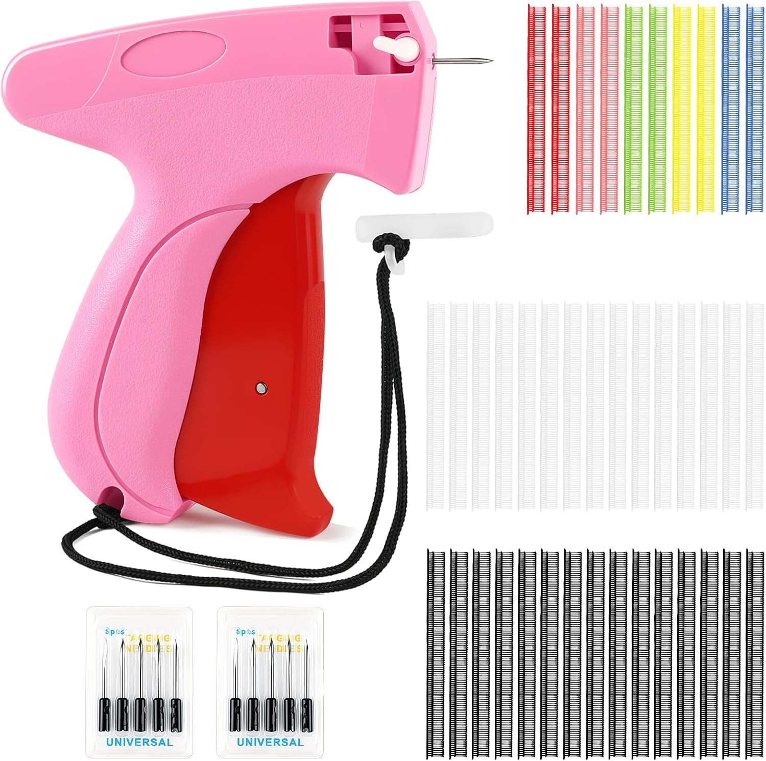 Etikettierpistole Etikettierpistole Kleidung N hpistole Kleidung mit 11 Nadeln 4000 Plastiknadel Preisschilder Stitchy Quick Clothing Fixer Stitch Gun f r Clothes N hen Quilten S umeRosa